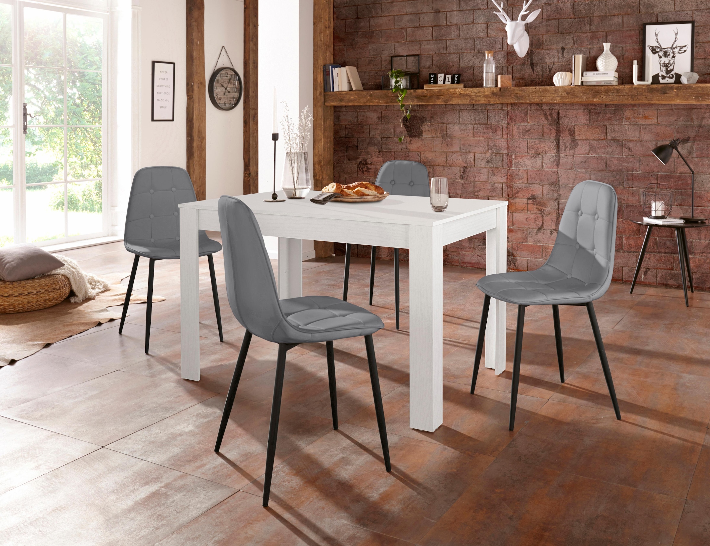 OTTO home Essgruppe Set, 5 Stk. tlg. mit Esstisch 120 cm breit günstig online kaufen