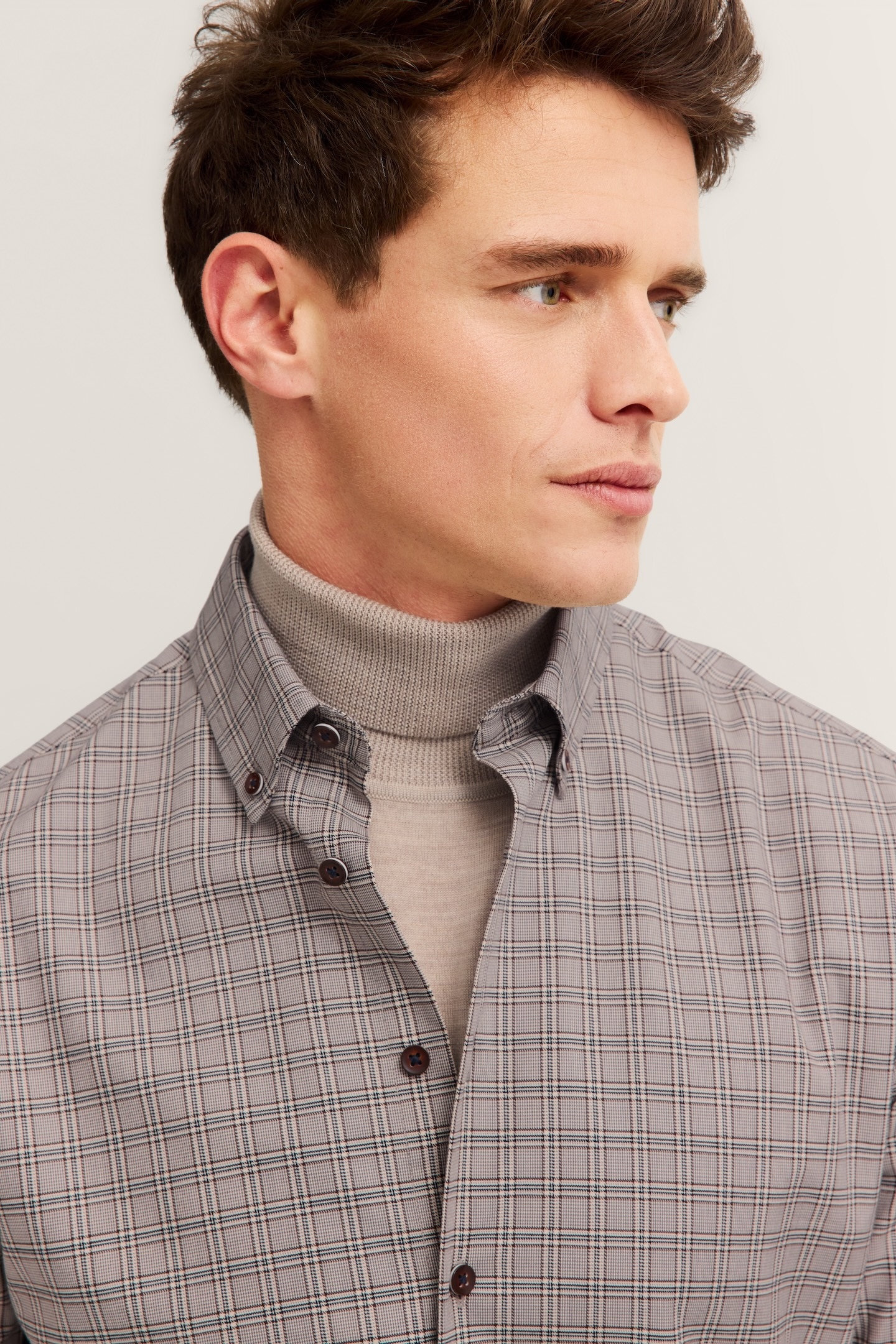 bugatti Langarmhemd »Easy Care«, kariert mit Button-Down-Kragen