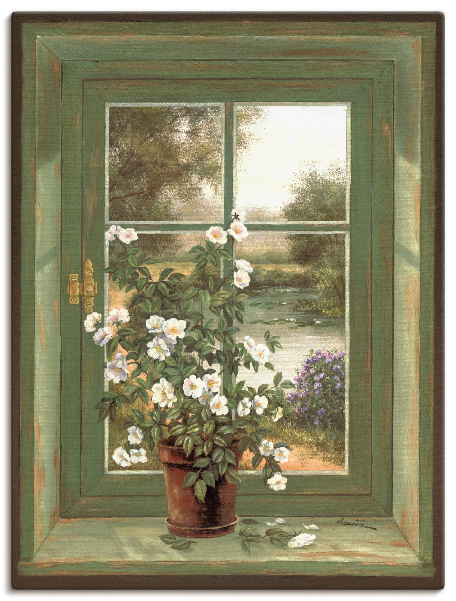 Artland Wandbild "Wildrosen am Fenster" Arrangements 1 Stk. tlg. als Alubil günstig online kaufen
