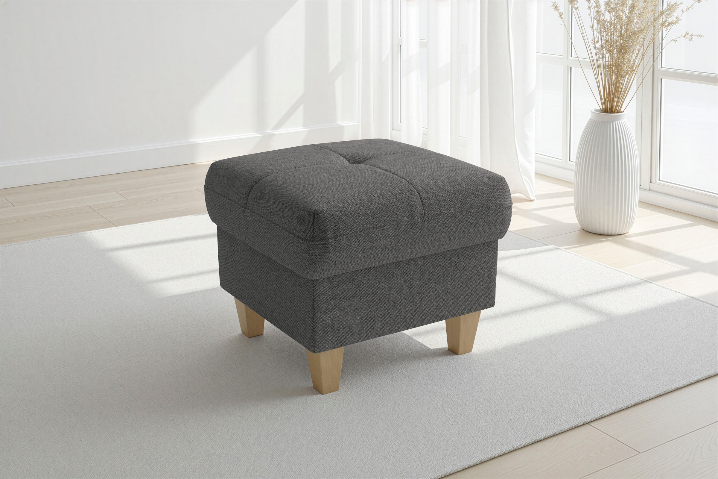 sit&more Polsterhocker "Pamela, B: 58 cm" 1 Stk. tlg. verschiedene Farben und Stoffe, bis 120 kg belastbar