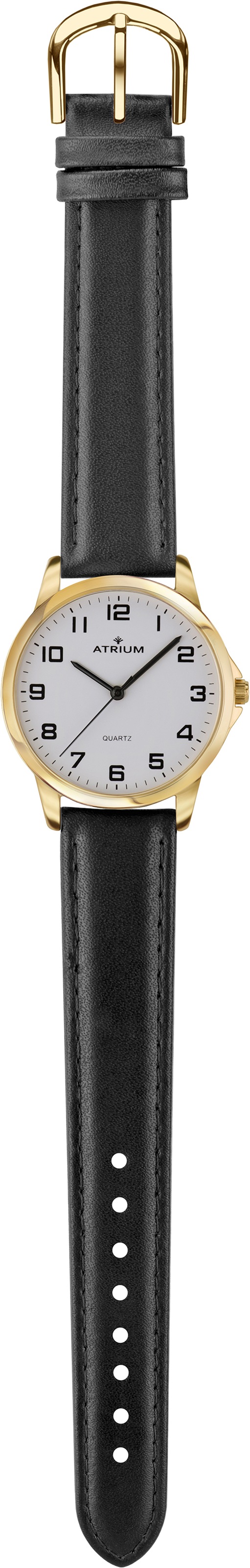 Atrium Quarzuhr, Armbanduhr, Herrenuhr, Damenuhr, Lederarmband, retro