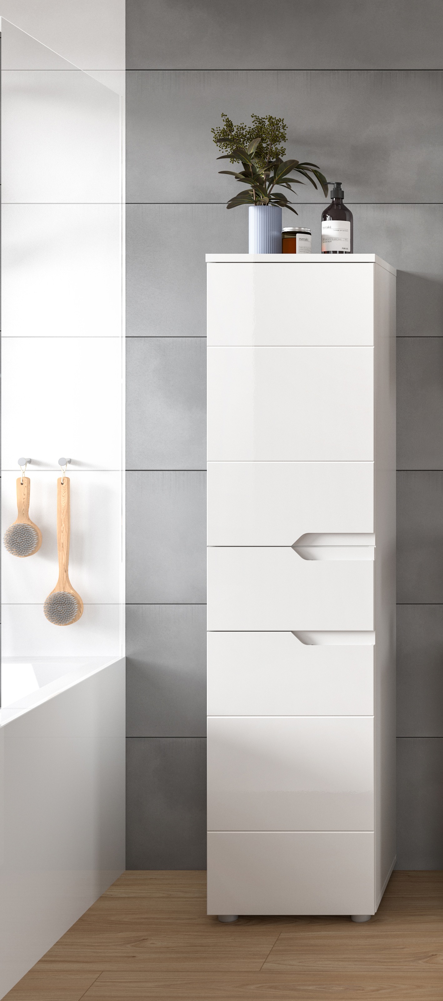 INOSIGN Midischrank »CAPRI, Höhe 151cm, 2 Türen mit Soft-Close-Funktion, 1 Schubkasten«, Mehrzweckschrank, Universalschrank, Badschrank, Badhochschrank