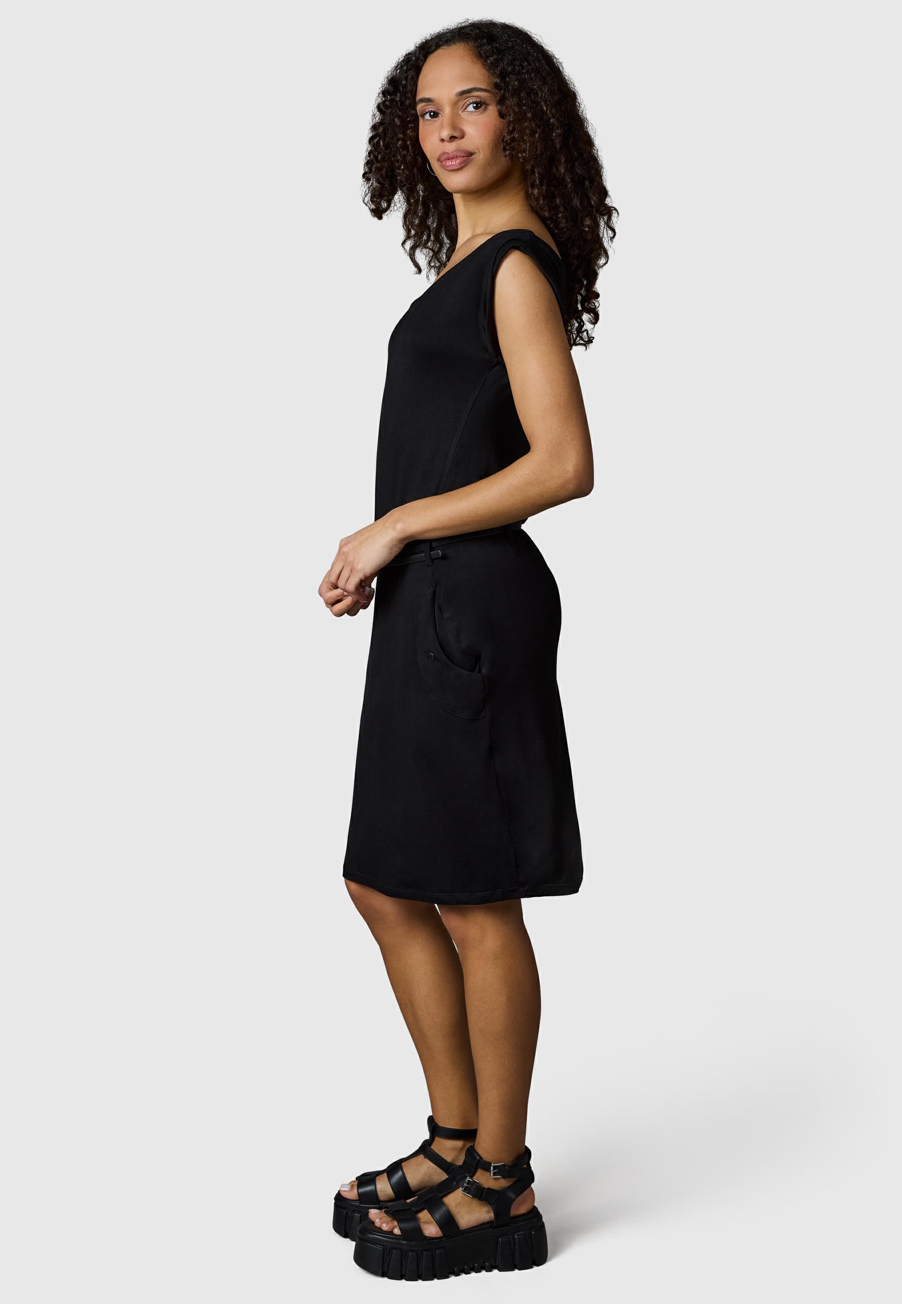 Ragwear Sommerkleid »Tagg« Eingrifftaschen Damen Kurzarm-Kleid mit Taillengürtel und Taschen