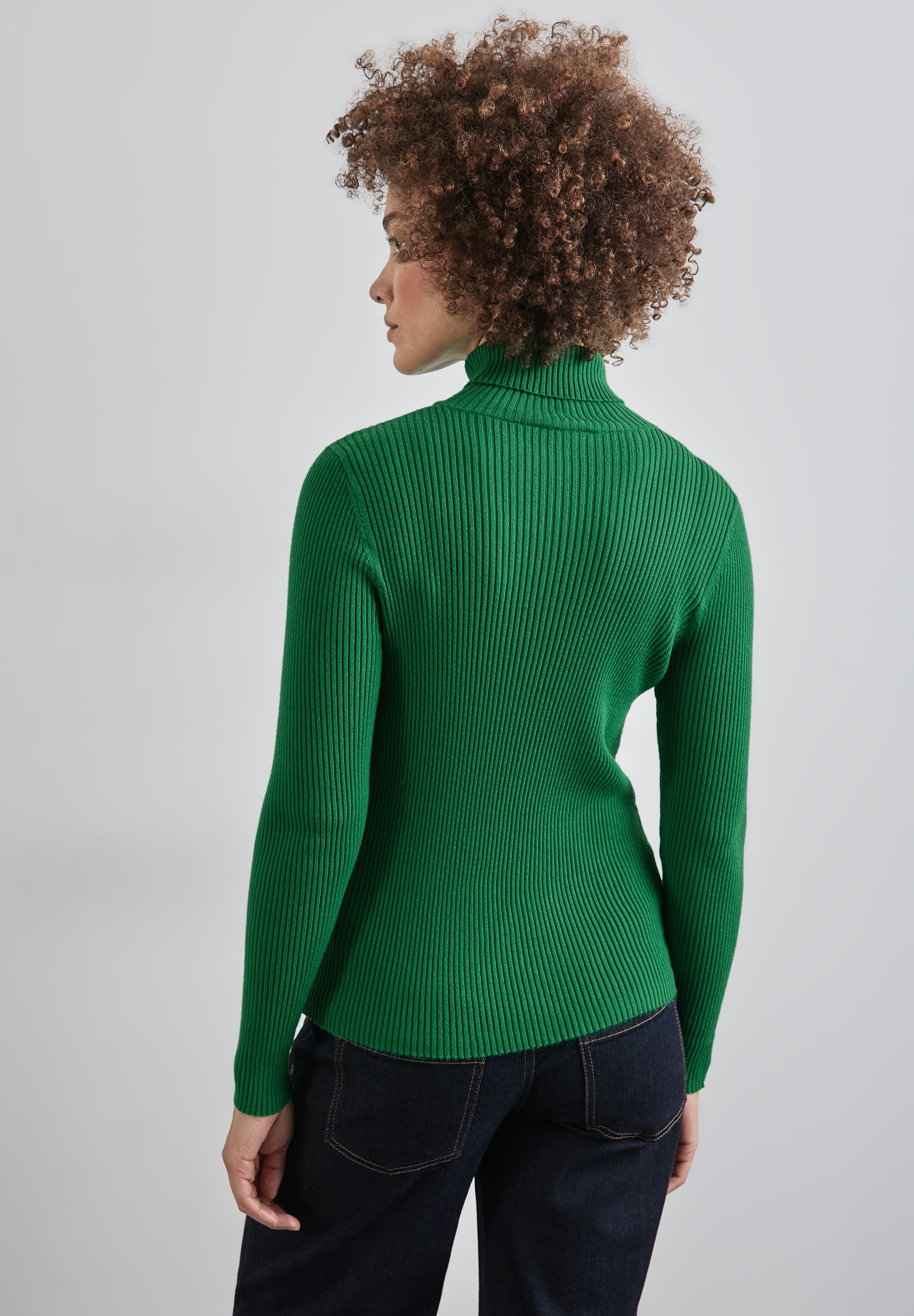STREET ONE Rollkragenpullover, mit Rippstrick-Struktur