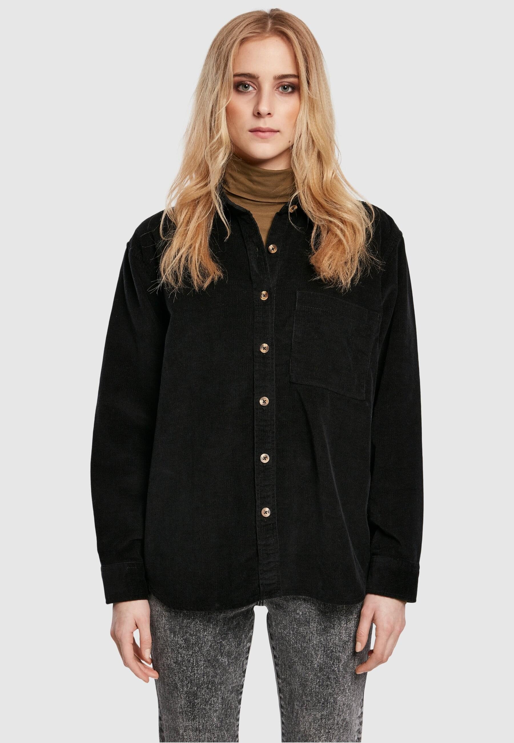 URBAN CLASSICS Langarmhemd »Urban Classics Damen Ladies Corduroy Oversized Shirt«, (1 tlg.)