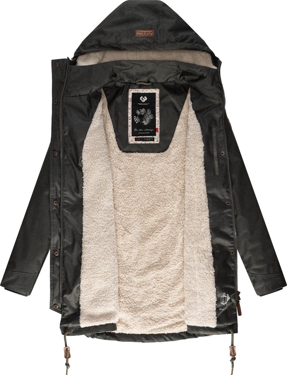 Ragwear Winterjacke »Tunned«, mit Kapuze, stylischer Winterparka mit Teddyfell Innenfutter
