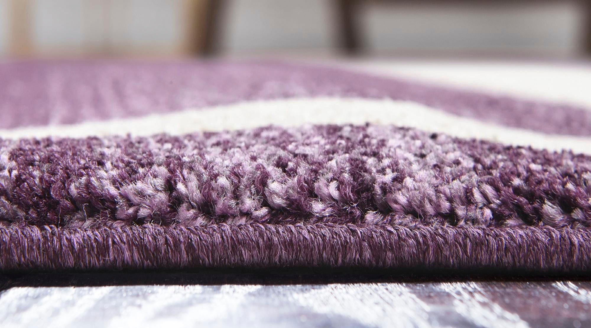 Teppich "Good Times, LAGERRÄUMUNG", lila (violett, elfenbeinfarben), B:66cm H:13mm L:91cm, Polypropylen (PP), MYFLAIR MÖBEL & ACCESSOIRES, Teppiche, Teppich, Kurzflor, gewebt, melierte Optik, mit Bordüre 5