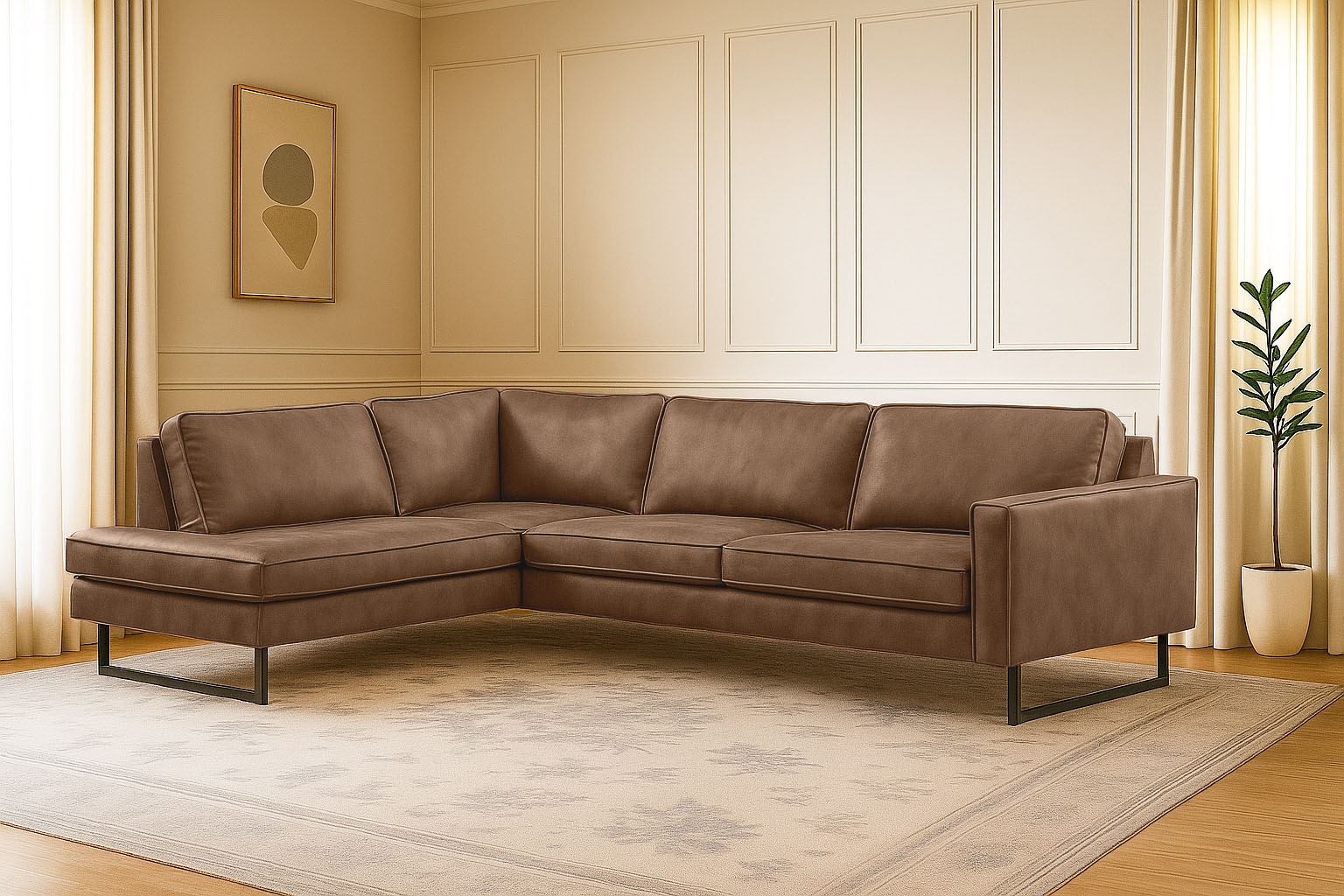 Home affaire Ecksofa "Pinto, 290 cm, Cord, Chenille, Lederoptik, Ottomane l günstig online kaufen