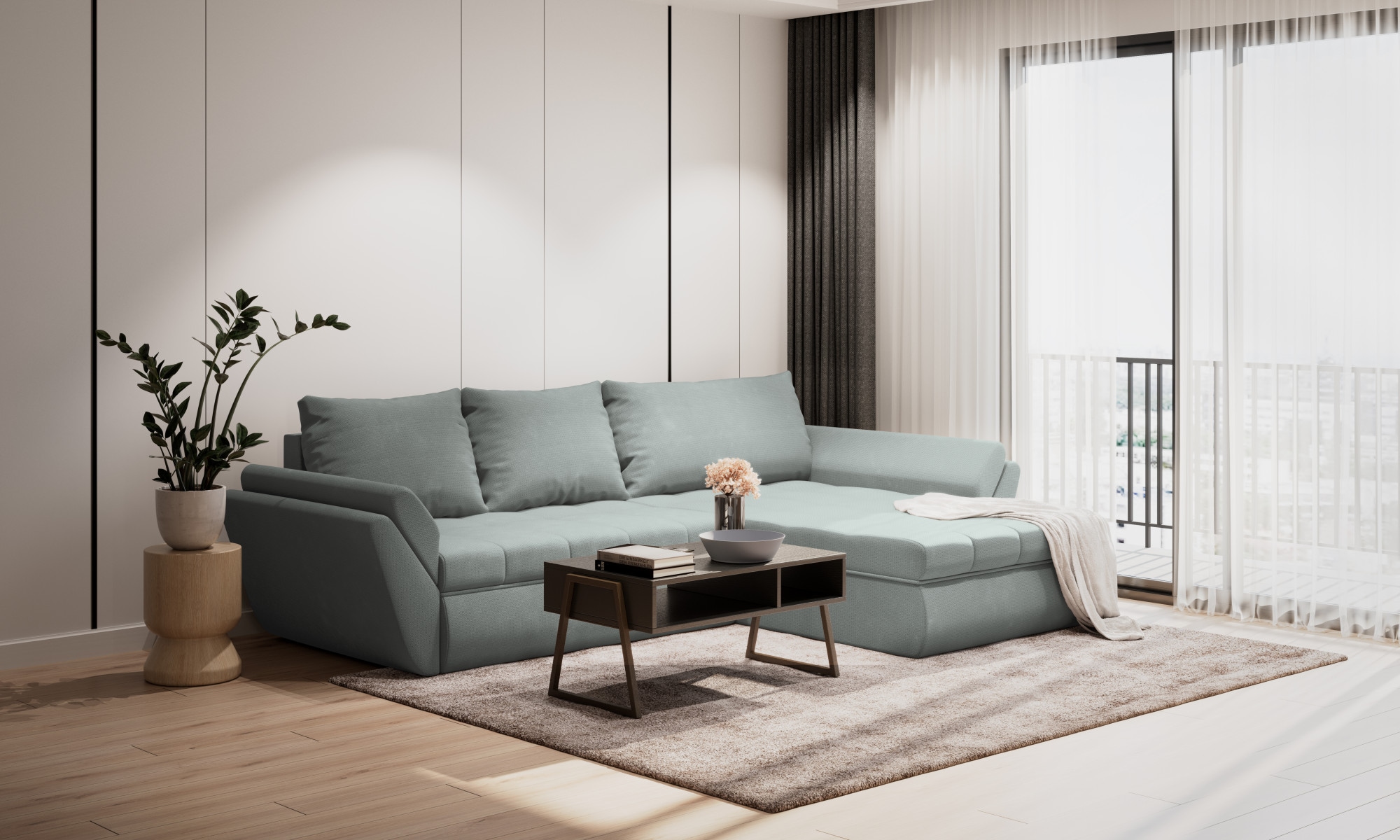 INOSIGN Ecksofa »Iolani«, mit Bettfunktion und Bettkasten