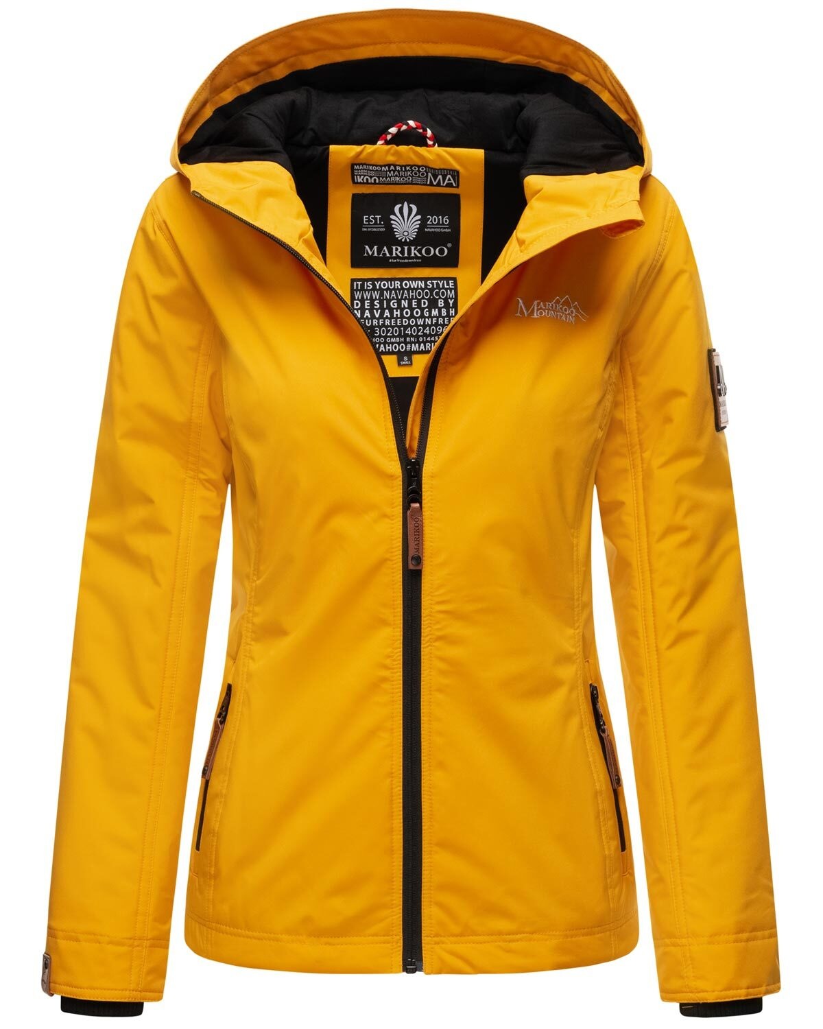 Marikoo Outdoorjacke "Brombeere" Sportliche Übergangsjacke mit Kapuze und schützendem Kragen