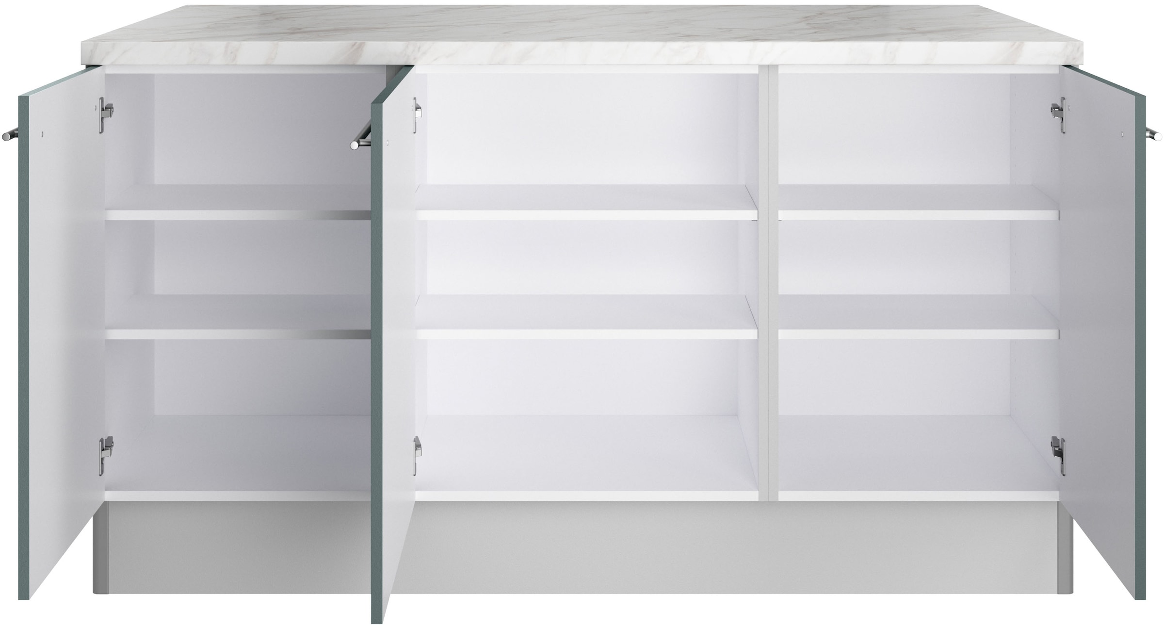 KOCHSTATION Kücheninsel »KS-Bern2«, Stellmaße 161 x 96,5 cm, mit durchgehender Arbeitsplatte als Theke