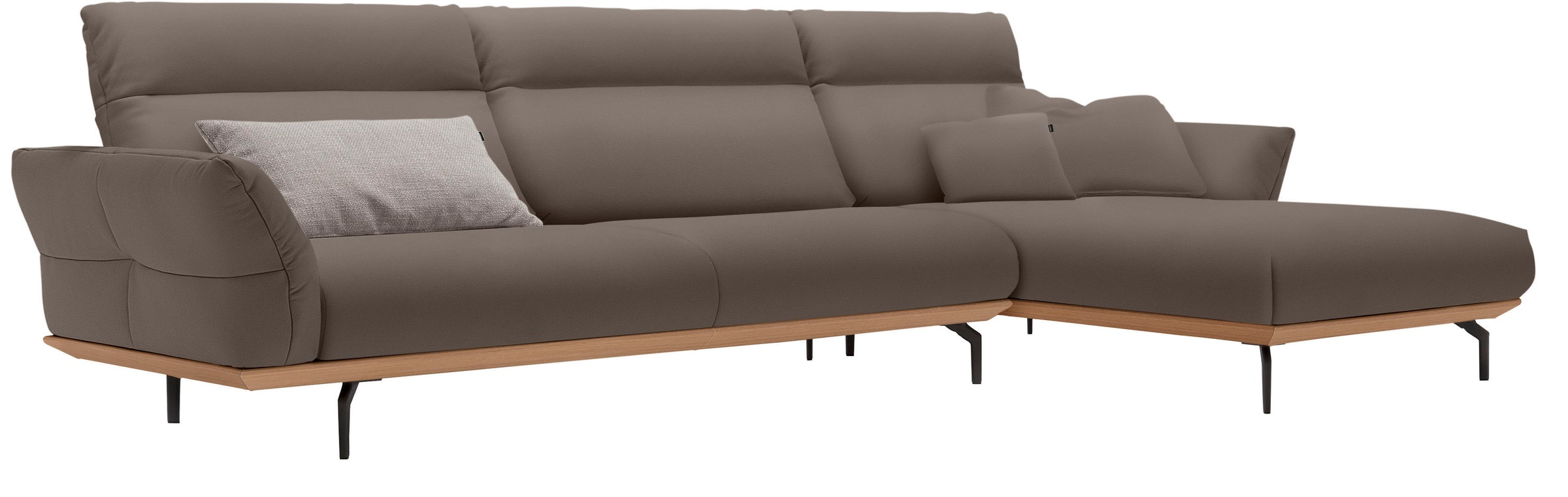 Creation BY ROLF BENZ Ecksofa "CR.460" Sockel in Eiche, Winkelfüße in Umbra günstig online kaufen