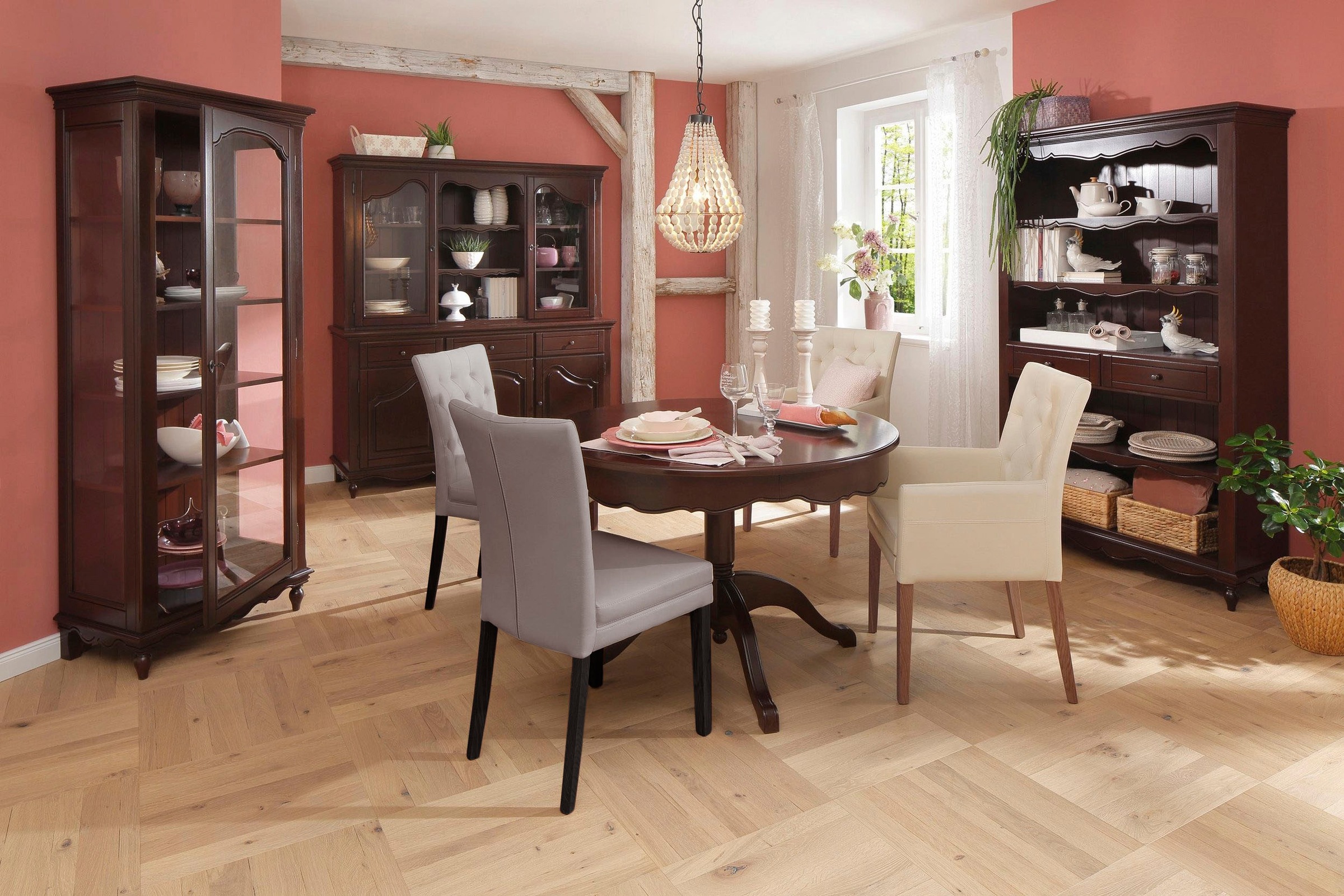 Home affaire 4-Fußstuhl »Colorado«, (Set), 4 St., Kunstleder, Beine aus Buche, wengefarben lackiert, Im 2er, 4er oder 6er-Set