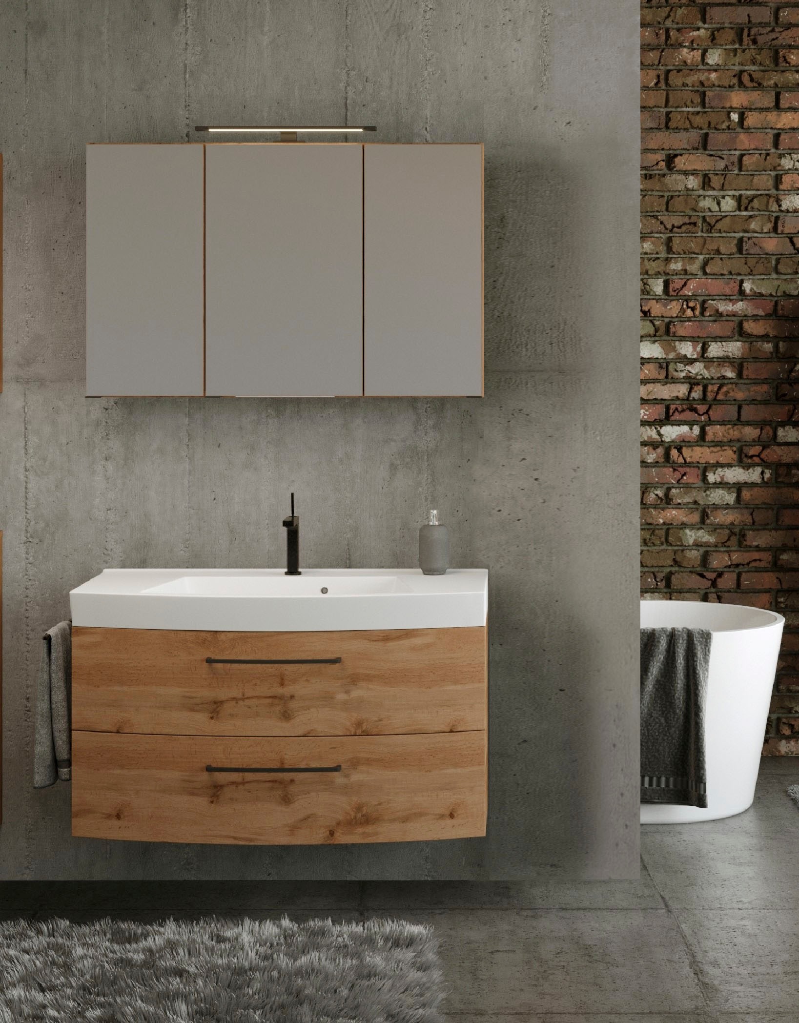 welltime Badmöbel-Set "Chicago" 2 Stk. tlg. günstig online kaufen
