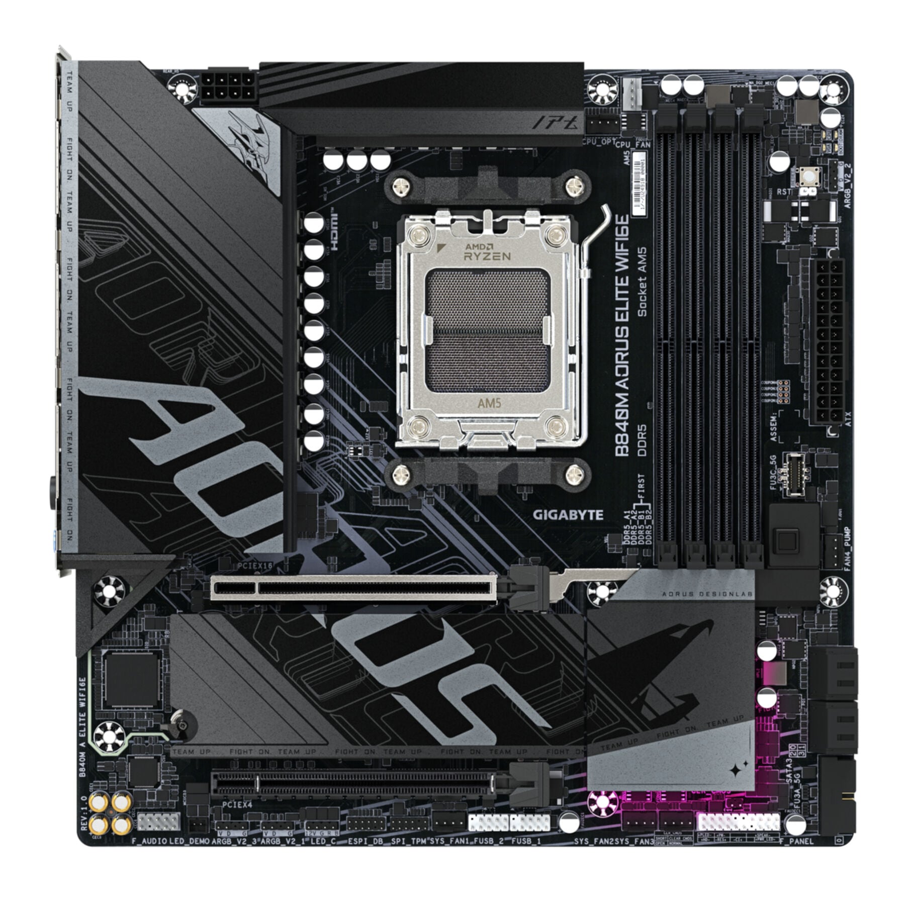 Gigabyte Mainboard »B840M AORUS ELITE WIFI6E Mainboard – AMD Ryzen 9000 Prozessoren, 10+2+«