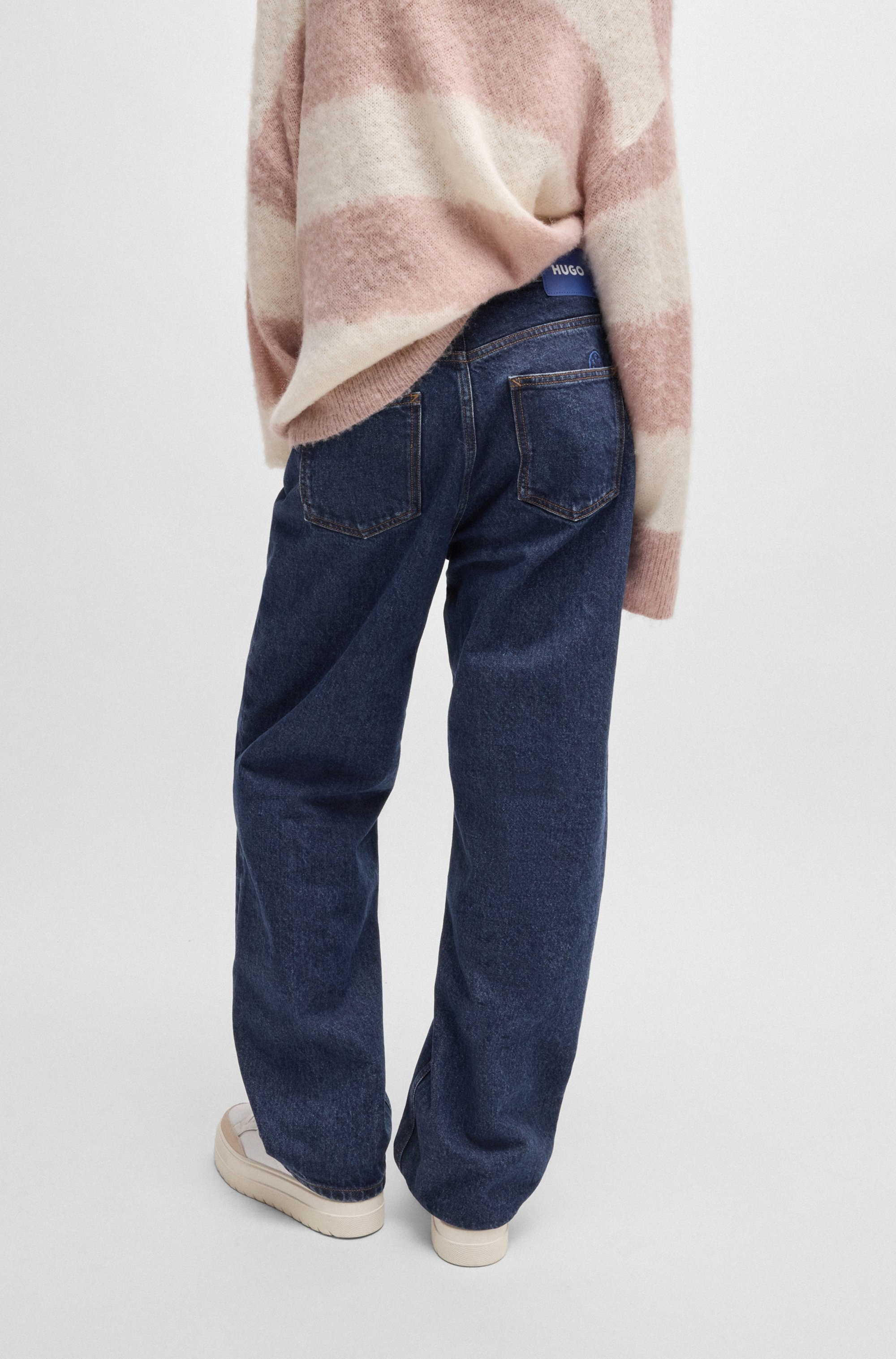 HUGO Blue Relax-fit-Jeans "Leni", mit charakteristischer Stickerei günstig online kaufen