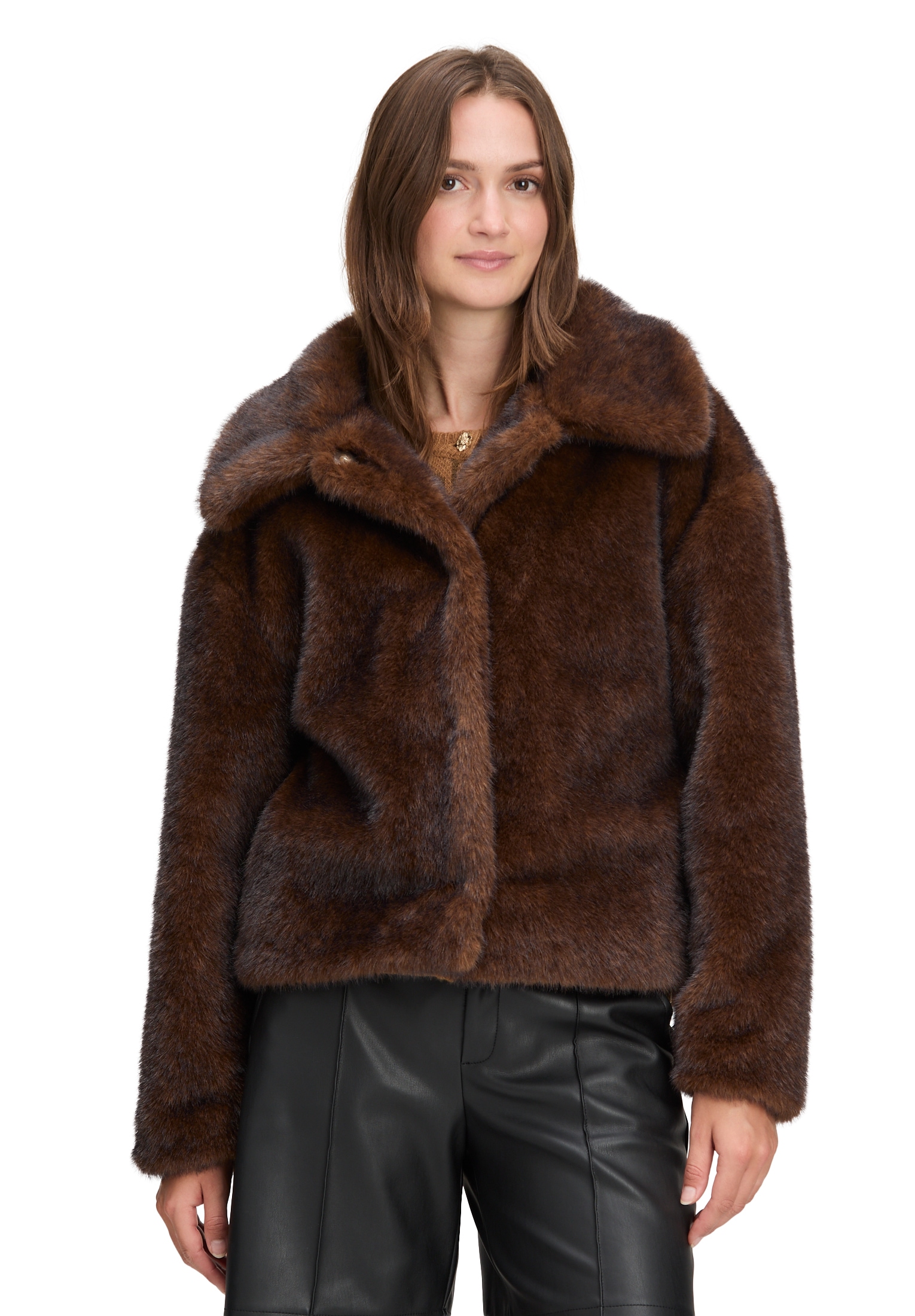 Cartoon Fellimitatjacke "Damen Kunstfell-Jacke mit Eingrifftaschen" günstig online kaufen