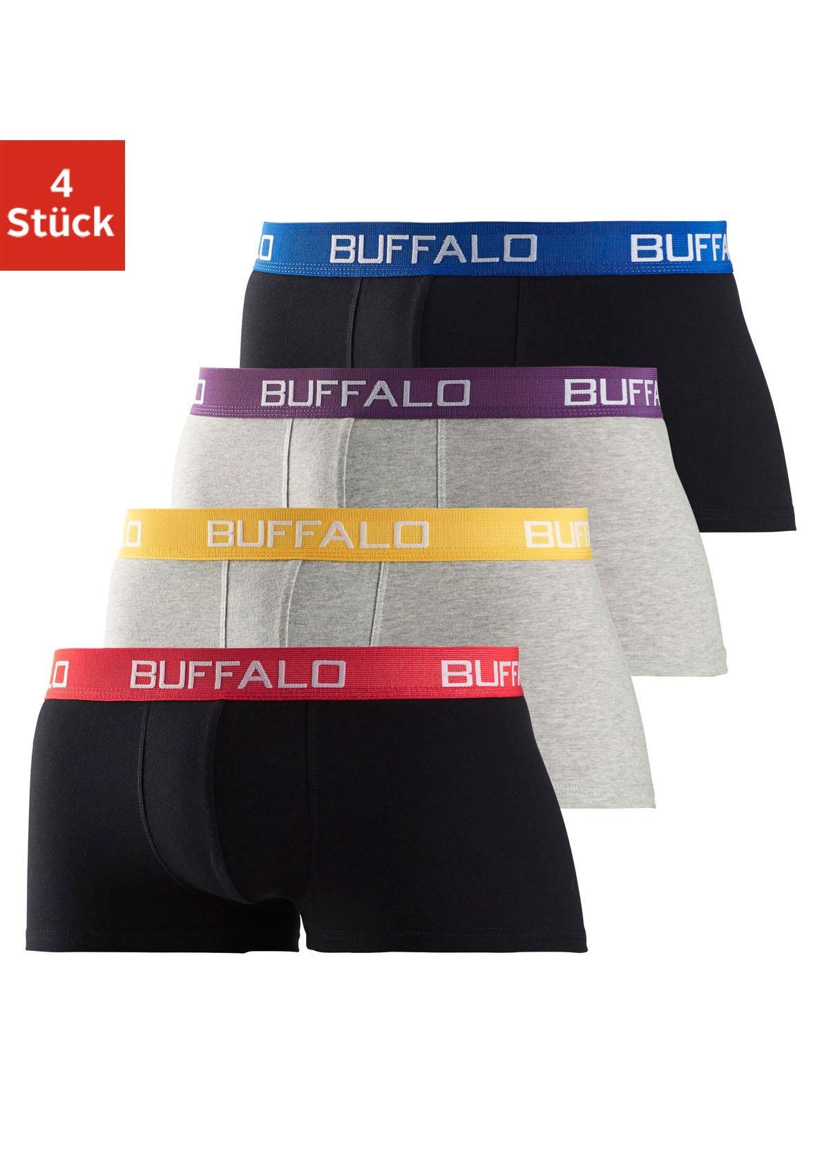 Buffalo Hipster Packung, 4 Stk. knapp sitzende Boxershorts mit Kontrastbund günstig online kaufen