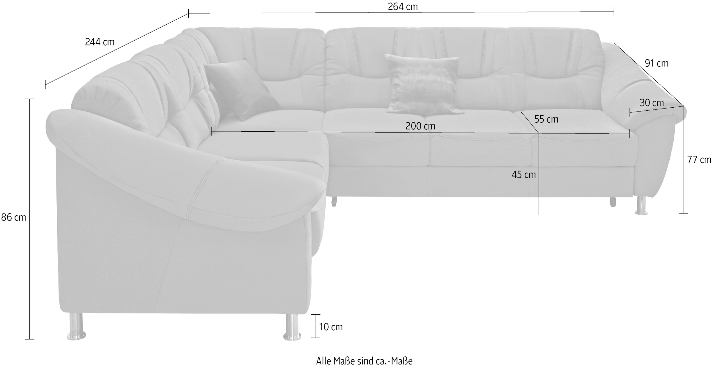 sit&more Ecksofa »Salsa L-Form«, mit Federkern, wahlweise mit Bettfunktion