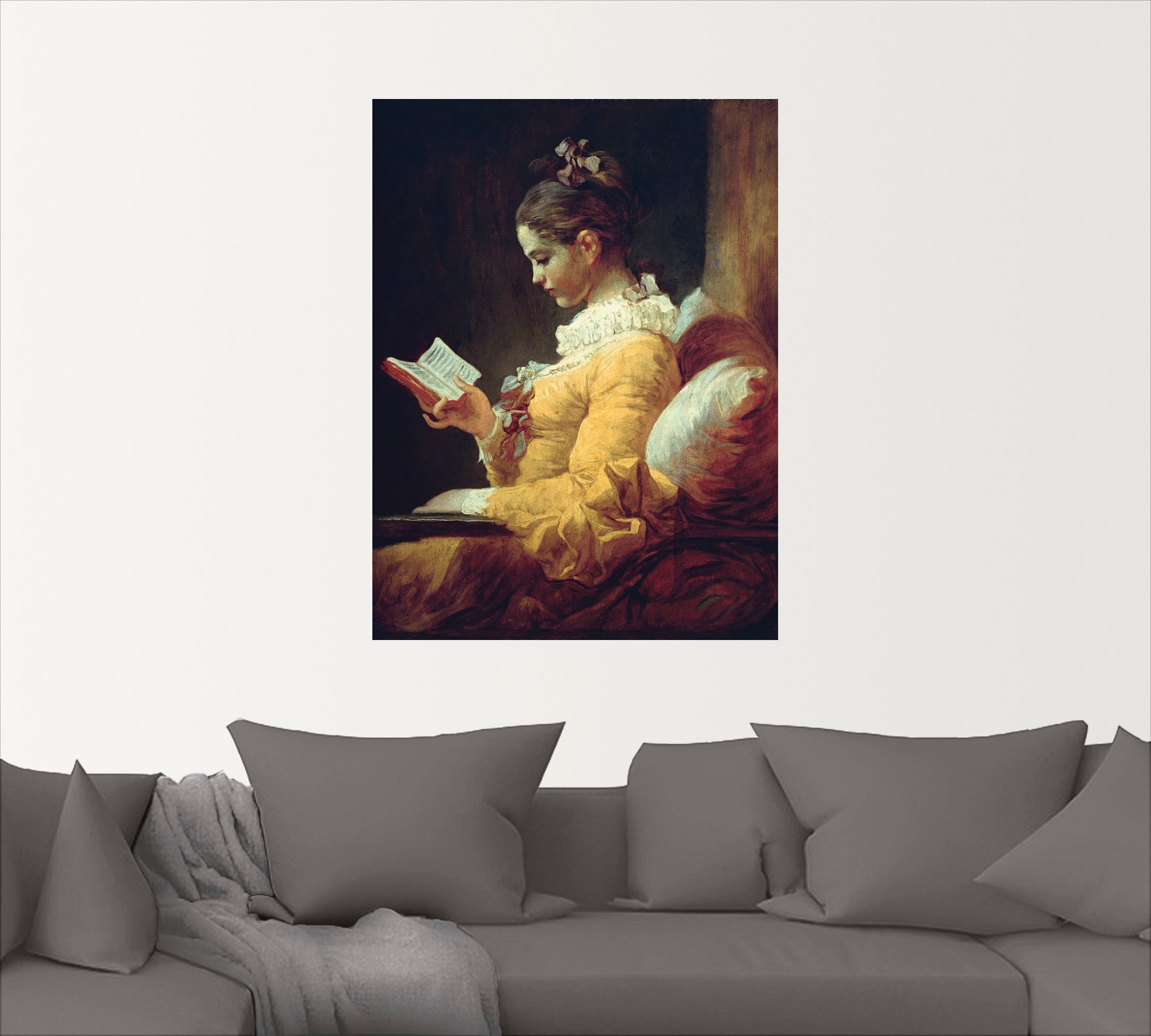 Artland Wandbild »Lesendes Mädchen. Um 1776«, Frau, (1 St.), als Leinwandbild, Poster in verschied. Größen