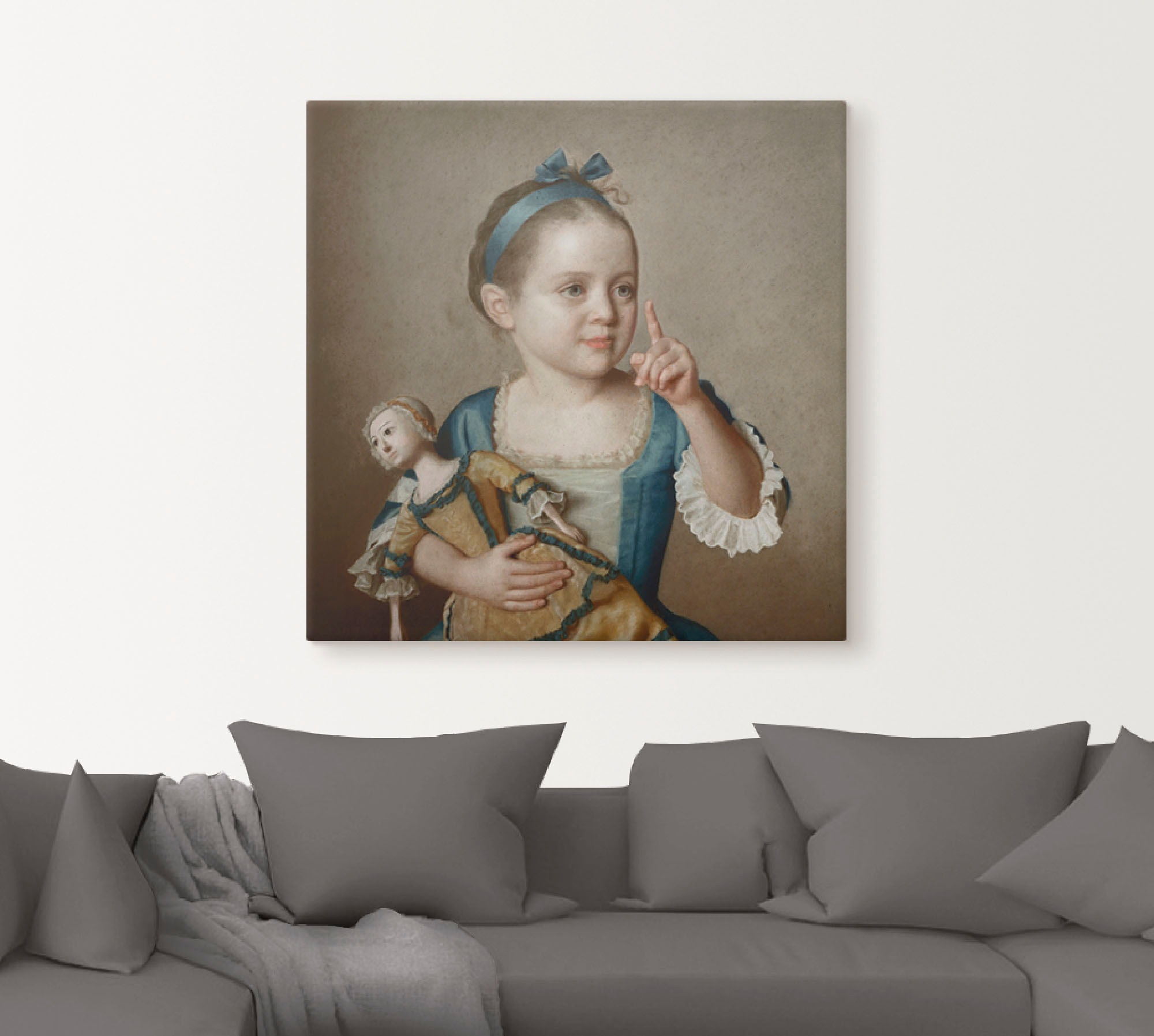 Artland Wandbild "Mädchen mit Puppe.", Kind, (1 St.), als Leinwandbild, Pos günstig online kaufen