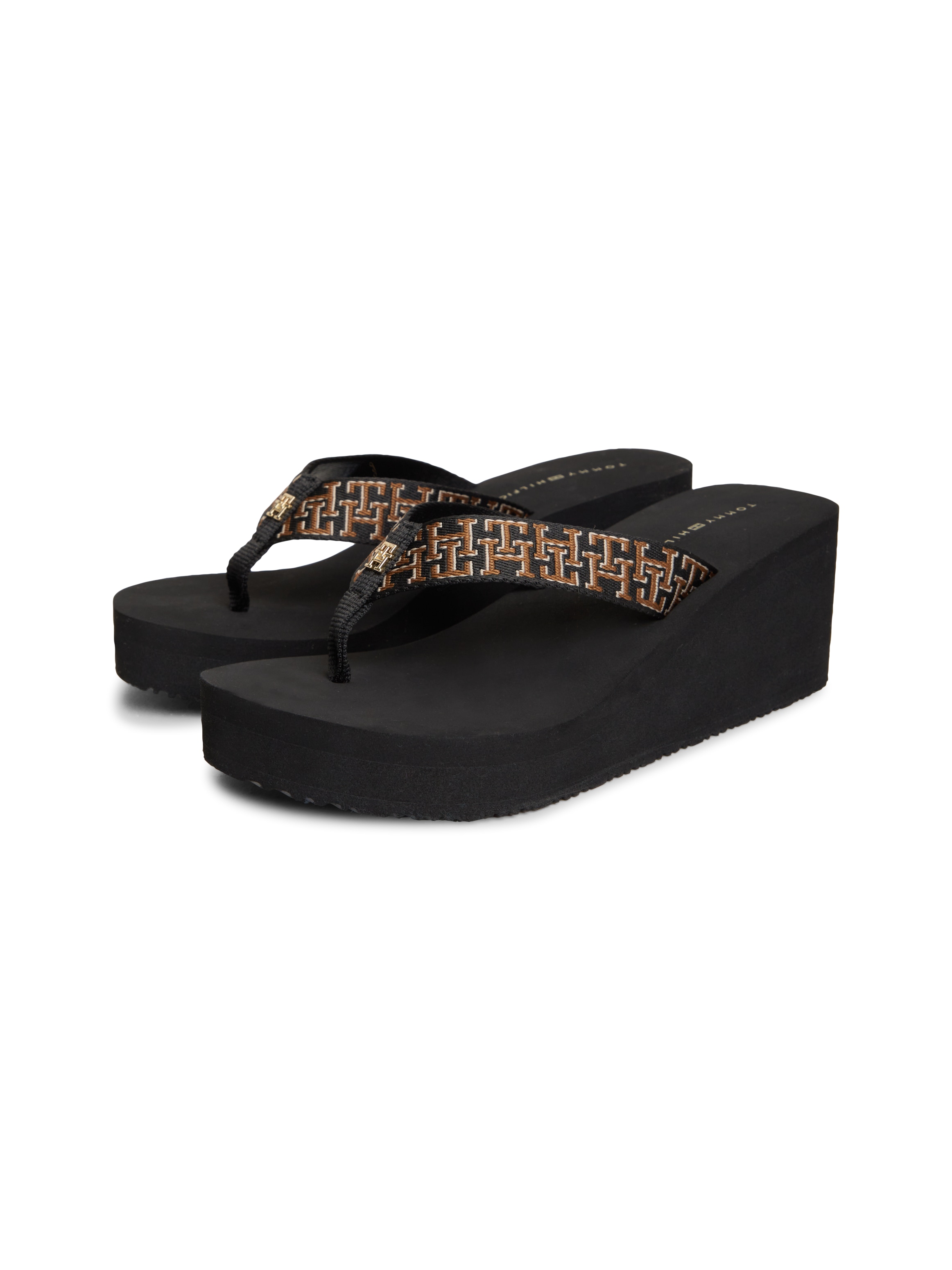 Tommy Hilfiger "TH WEDGE SUMMER SANDAL MONO" Keilabsatz, Plateau, Dianette mit TH-Logoprint