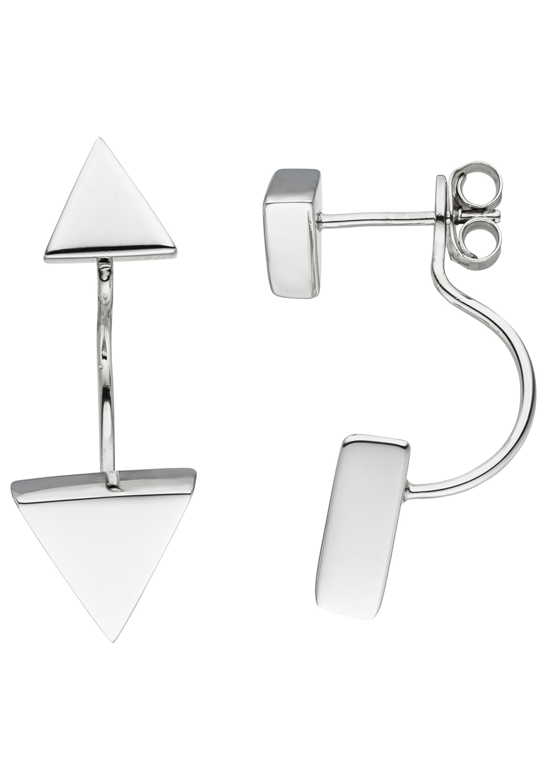 Paar Ohrhänger JOBO "Ohrringe Dreieck dreieckig 29 mm", silber 925, Ohrringe, Damen, Silber 925 (Sterlingsilber), 925 Silber rhodiniert