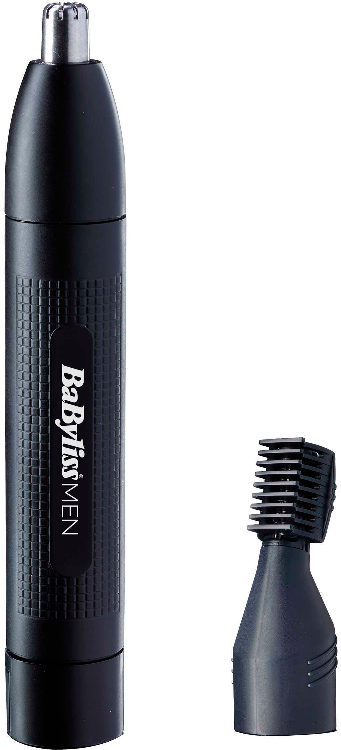 BABYLISS Nasen- und Ohrhaartrimmer "E652E MEN", schwarz, Haarschneider, Detail-Trimmer