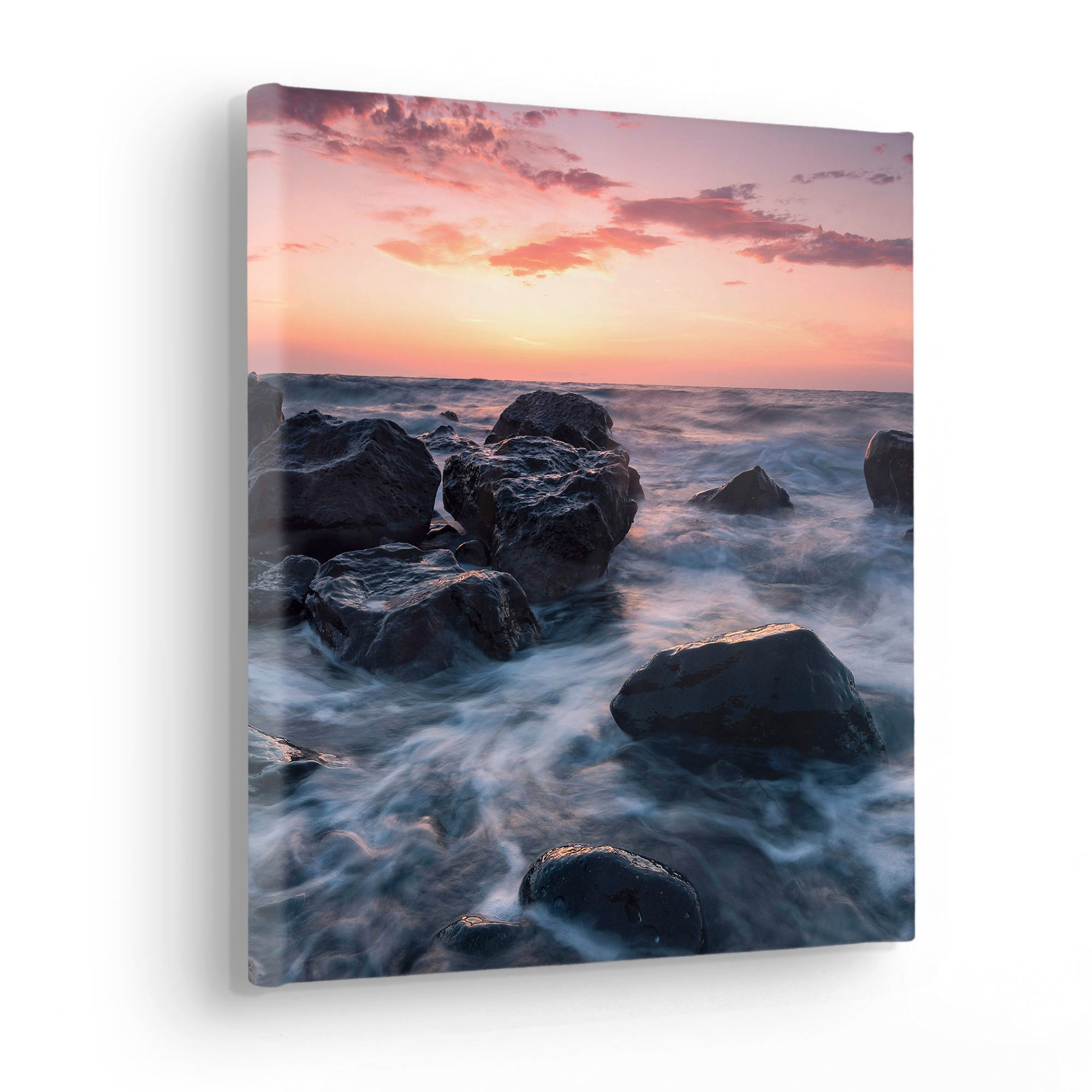 Komar Leinwandbild "Calm Current - Größe 30 x 30 cm", Baum-Blätter-Natur-Be günstig online kaufen