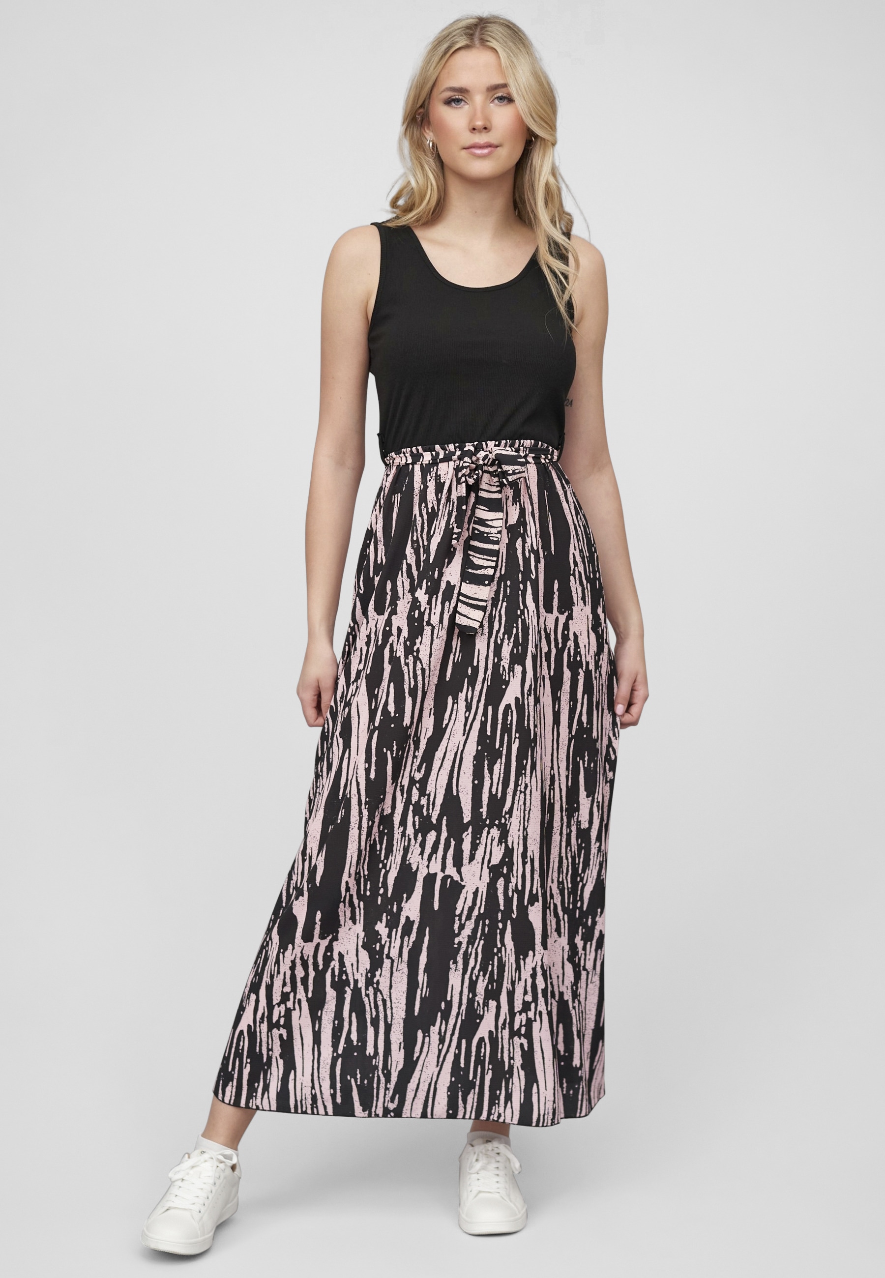 CLOUD 5IVE Shirtkleid »CLOUD 5IVE 2-Tone Kleid mit Bindegürtel und Abstrakt Print« 1 Stk. tlg.