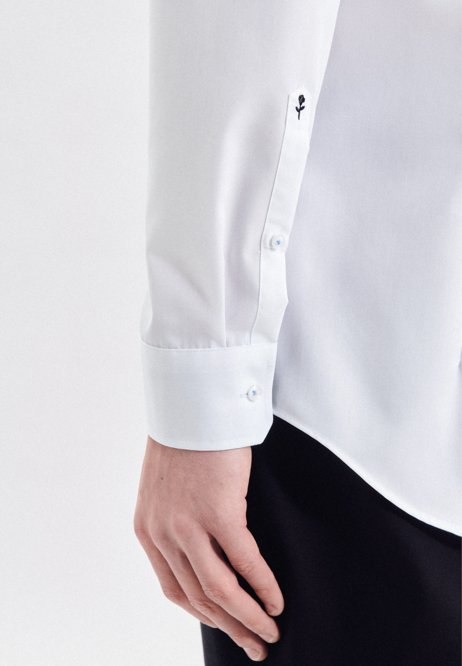 Thumbnail - seidensticker Businesshemd "Slim" Slim 1/1 Extra lang Kentkragen Uni