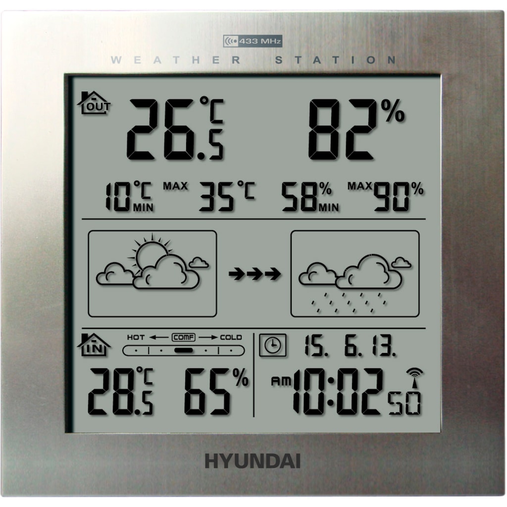 Hyundai Wetterstation »Hyundai WS2244W«, (mit Außensensor)