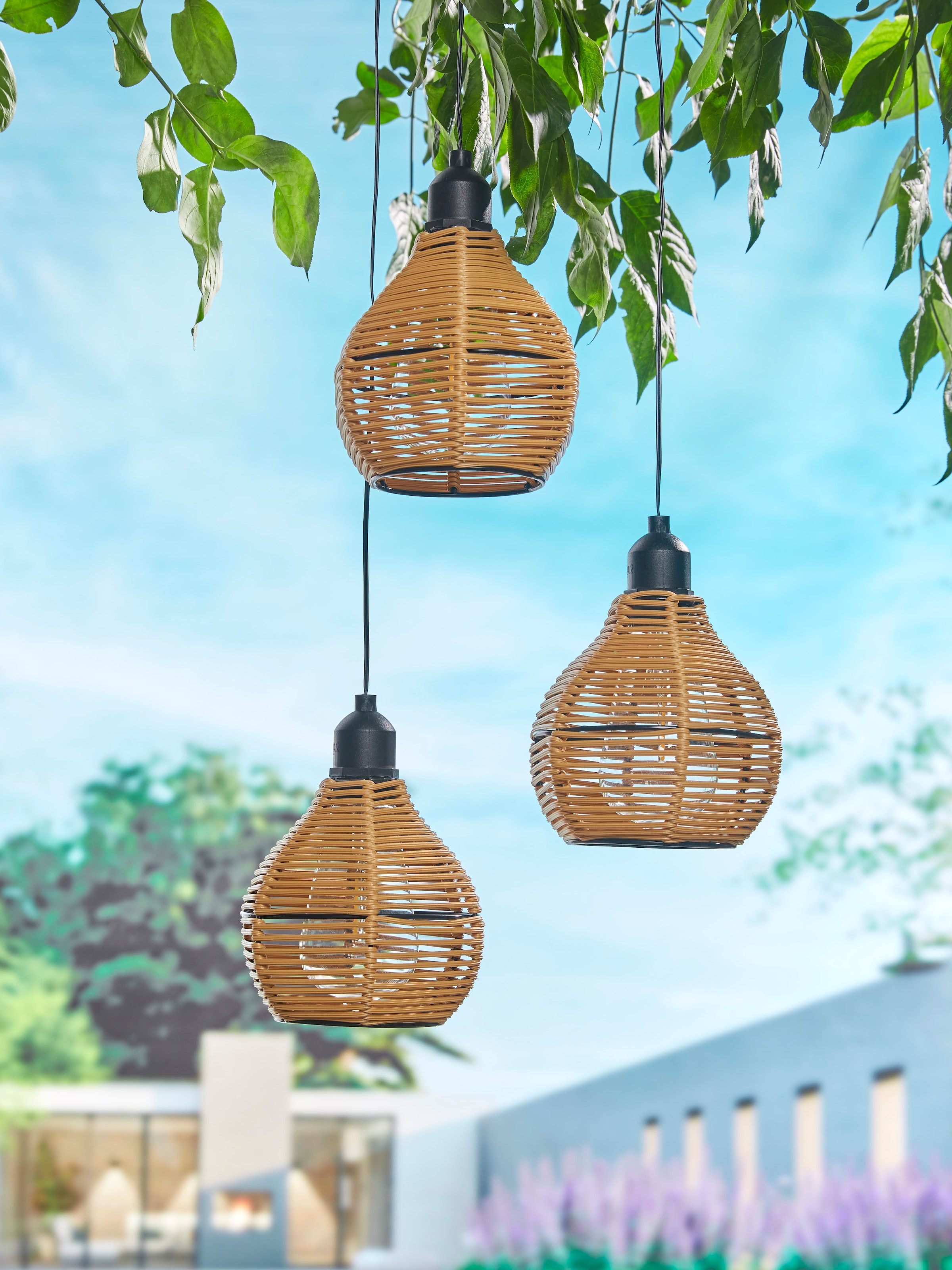 LUXFORM Hängeleuchte »Luxform Hanging Lamp Rattan«, Leuchtmittel LED-Modul | LED fest integriert, LED-Hängeleuchte, batteriebetrieben, warmweiß