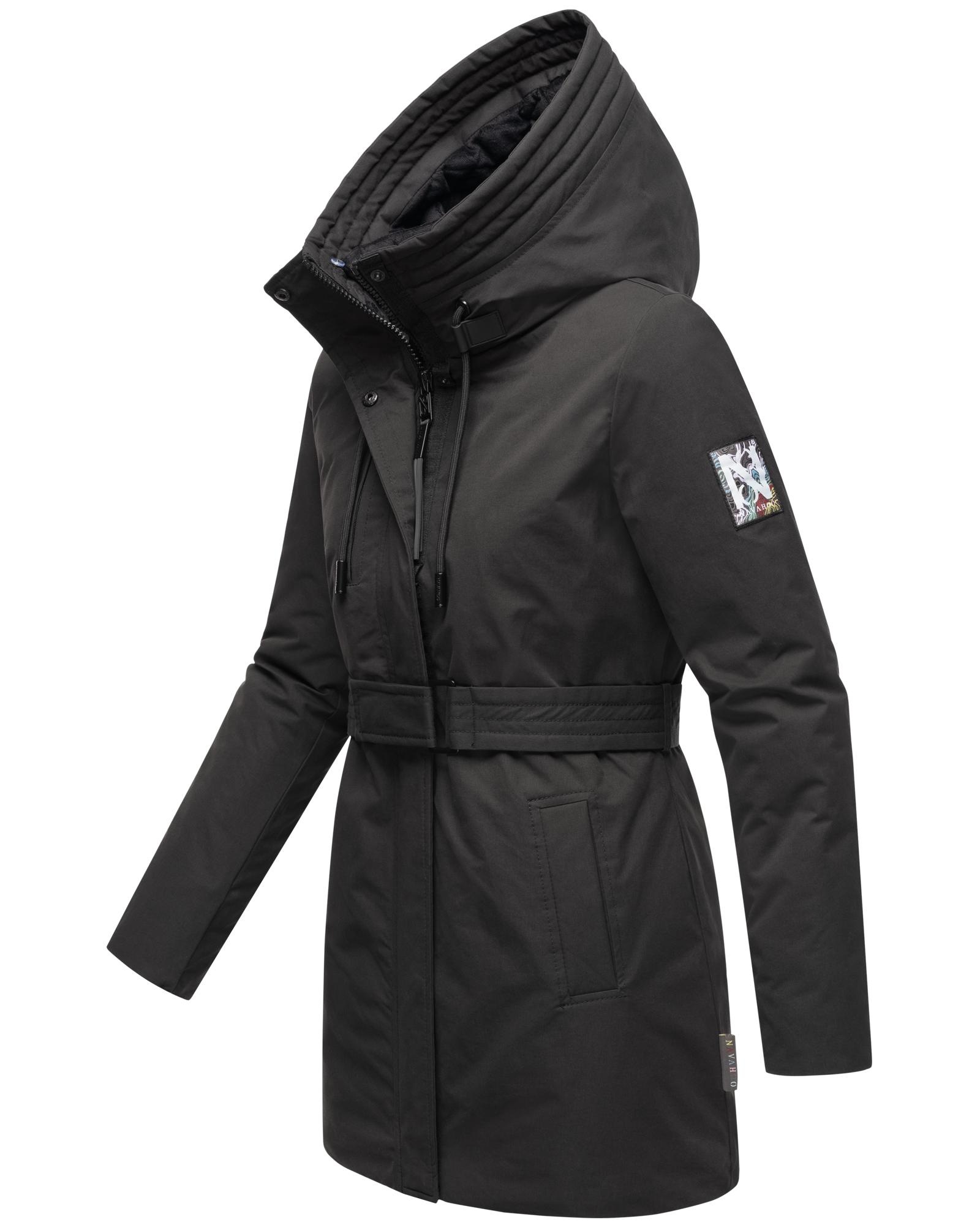 Navahoo Winterjacke »Eishauch 14«, mit Kapuze, Damen Winterparka mit Taillengürtel und Fleece-Kragen