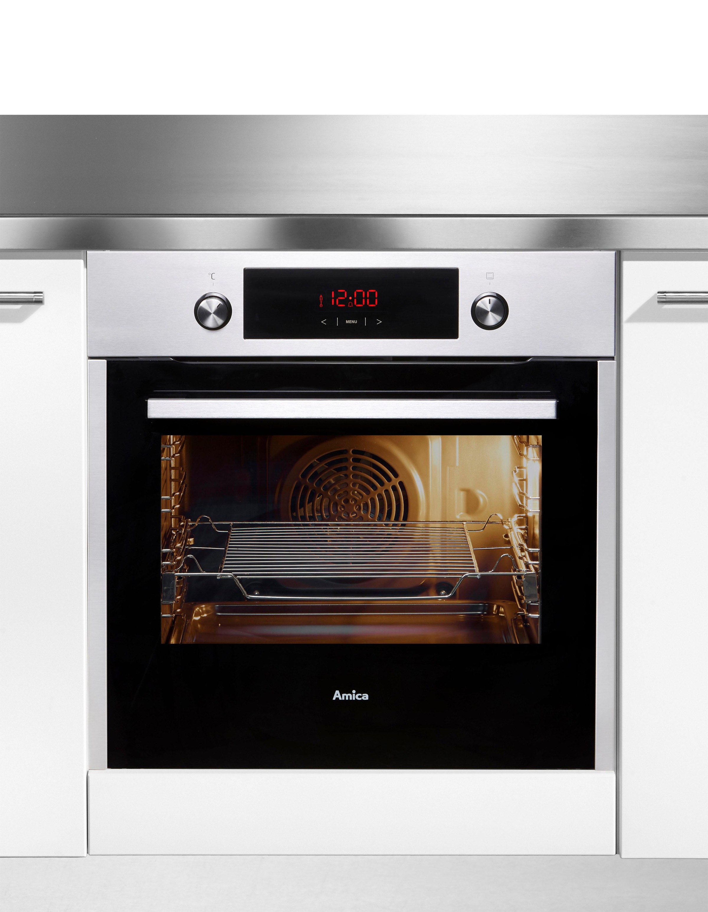 AMICA Einbaubackofen "EB 944 100 E", Energieeffizienz: A (A+++-D), silber (silberfarben), B:59,5cm H:59,5cm T:57,5cm, Backöfen, Einfach sauber, sicher und flexibel für den täglichen Backgenuss, Einbaubackofen 2