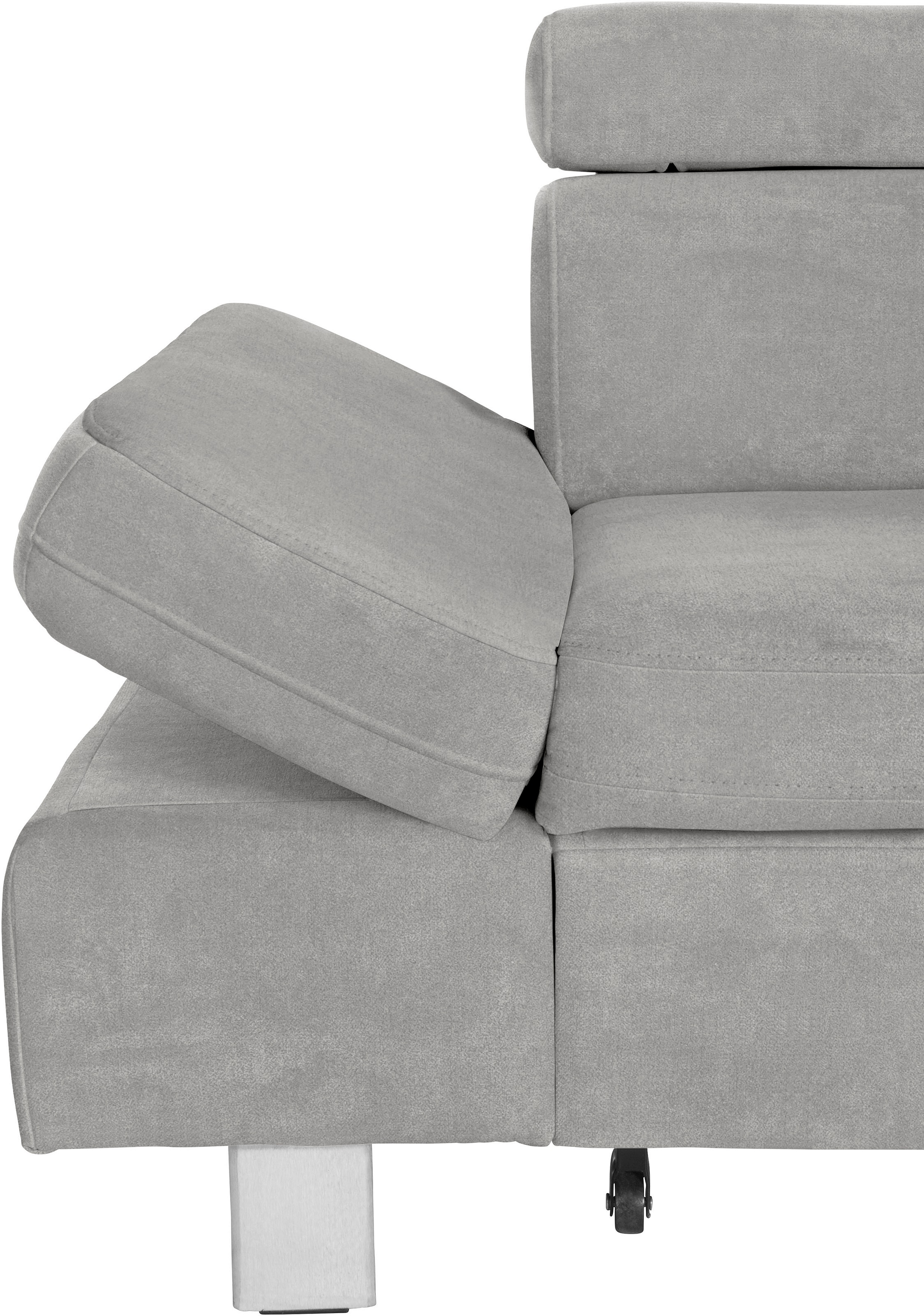 exxpo - sofa fashion Ecksofa »Fiji, hochwertige Detailverarbeitung im Sitz und Rücken, L-Form«, bequem durch Kopf- und Armteilverstellung, wahlweise mit Bettfunktion