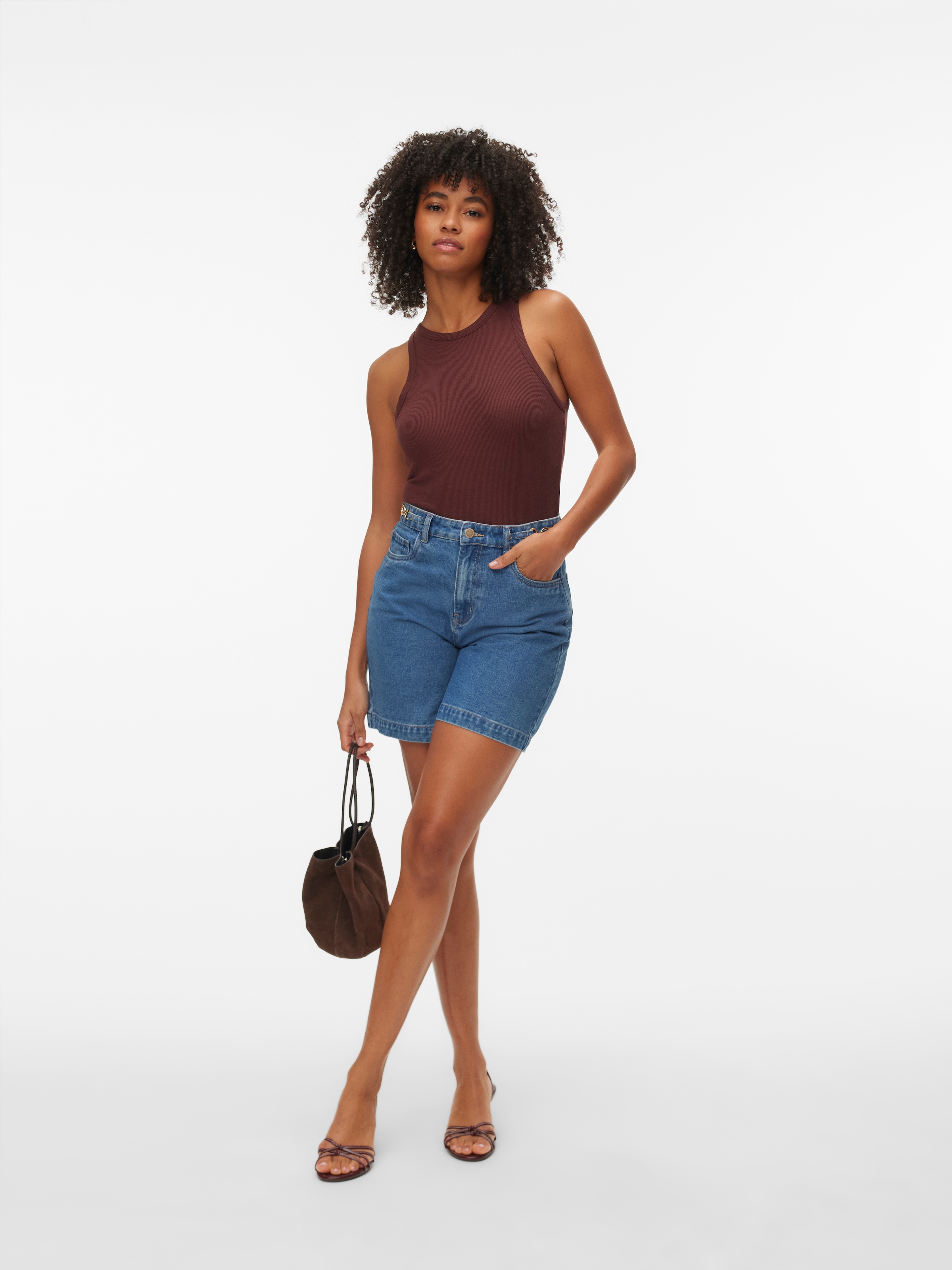 Vero Moda Jeansshorts »VMKATHY HR BERMUDA SHORTS SI357« Baumwollmischung, regular fit