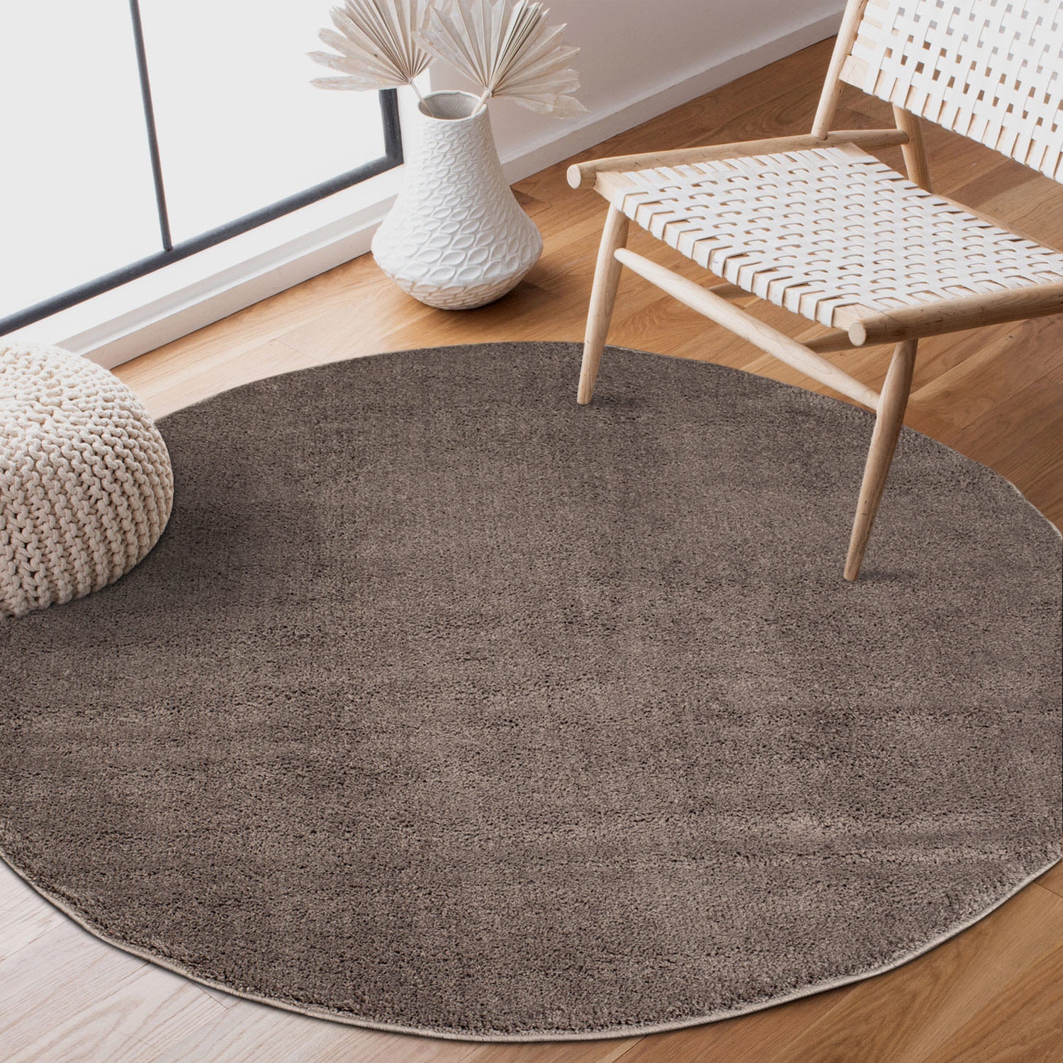 Carpet City Teppich »Softshine 2236«, rund, besonders weich, Uni Farben,  ideal für Wohnzimmer & Schlafzimmer auf Rechnung | BAUR