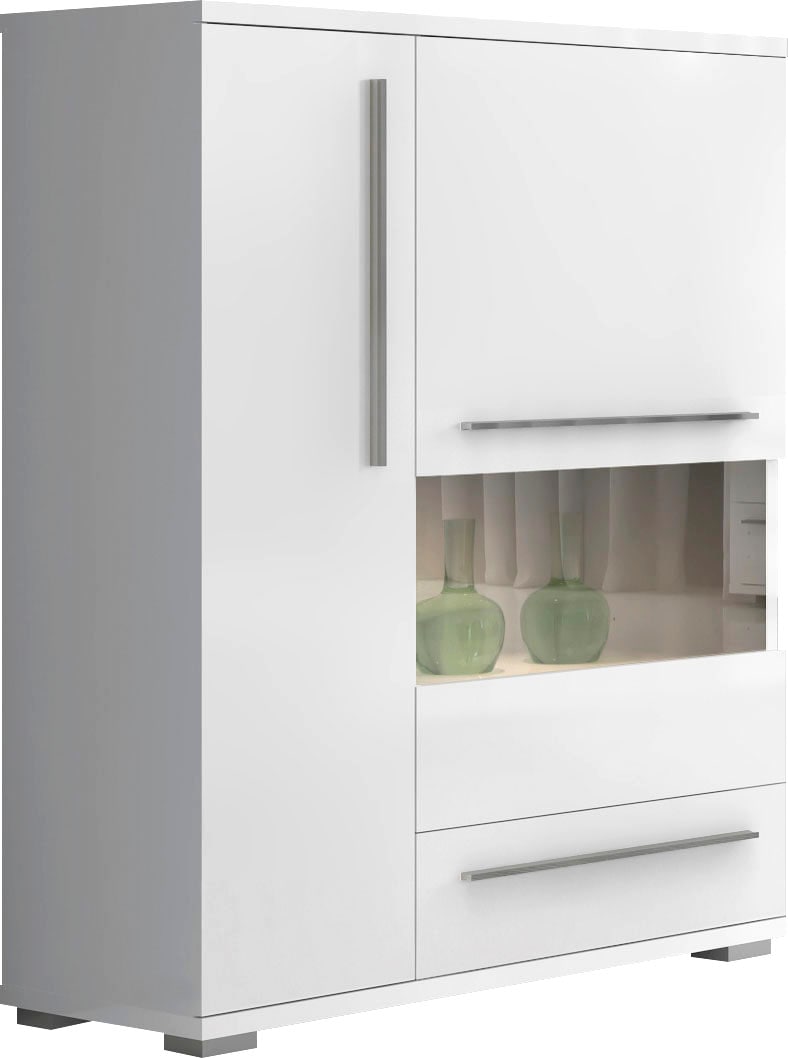 Places of Style Highboard "Piano Vitrine", UV lackiert, Soft-Close Funktion günstig online kaufen