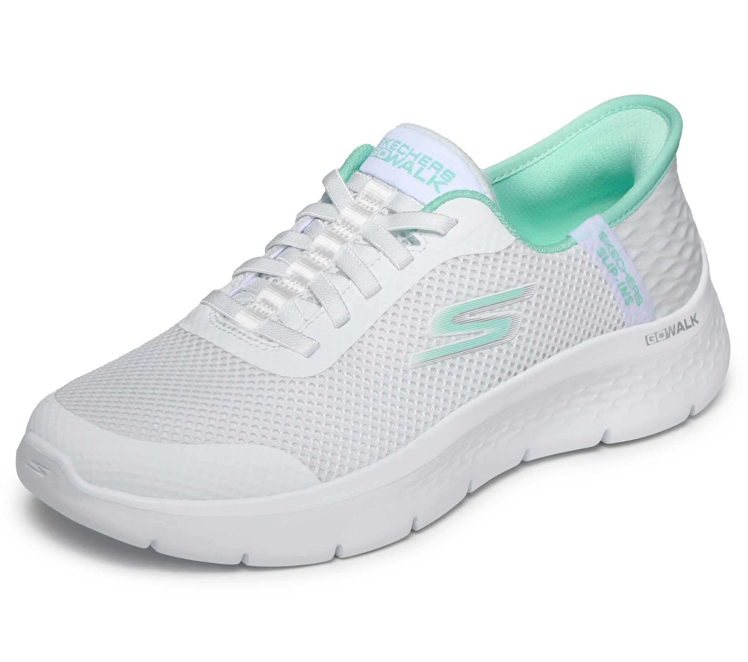 Skechers Go Walk Flex-Grand Entry Slip-On Sneaker White/Mint 35 2