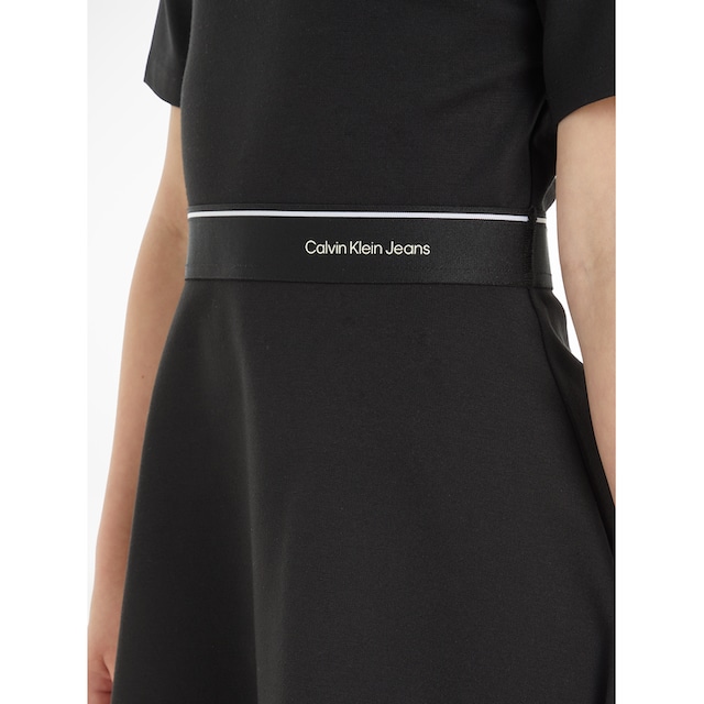 Calvin Klein Jeans Blusenkleid »PUNTO LOGO TAPE SS DRESS«, mit  Logoschriftzug kaufen | BAUR