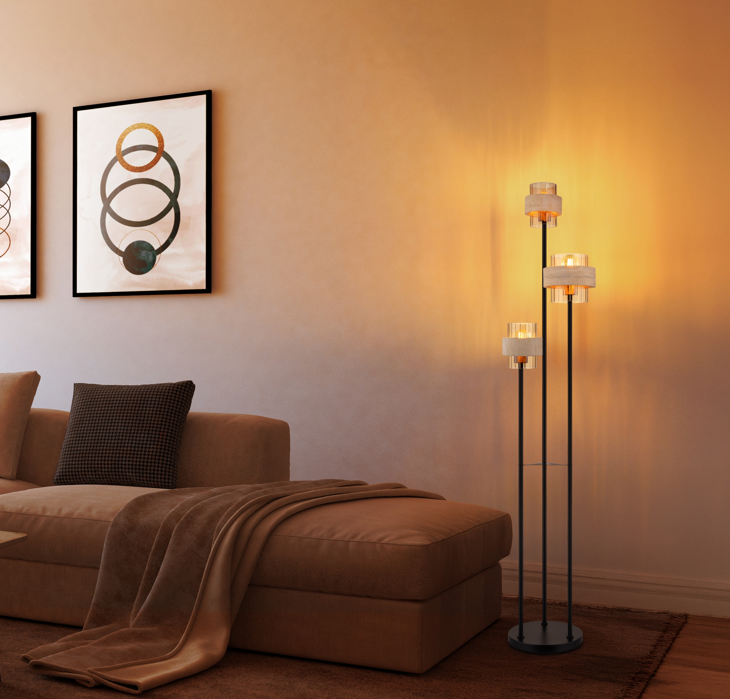 GLOBO LIGHTING Stehlampe »DAREN« E27 1 Stk. Stehleuchte Fußtrittschalter