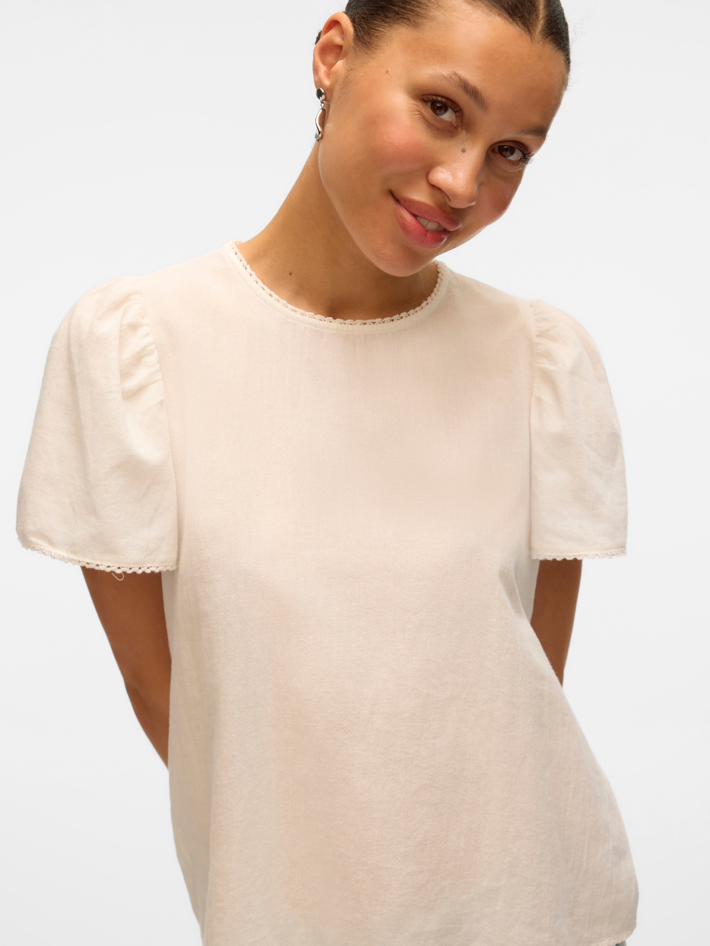 Vero Moda Kurzarmbluse »VMPRETTY SS TOP WVN GA NOOS«