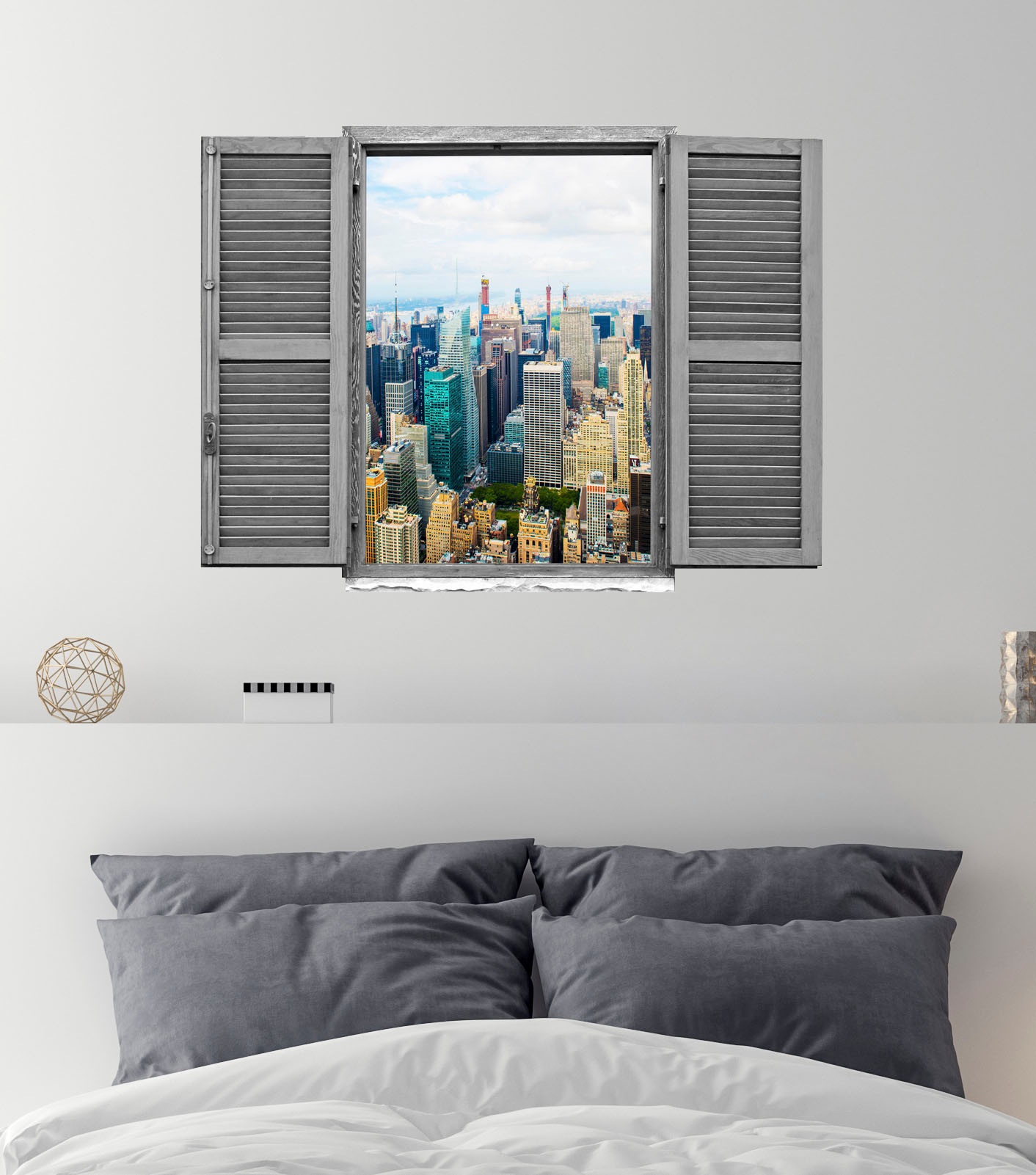 queence Wandtattoo »Großstadt«, (1 St.), Wandsticker, Wandbild, selbstklebend, 3D, Fenster