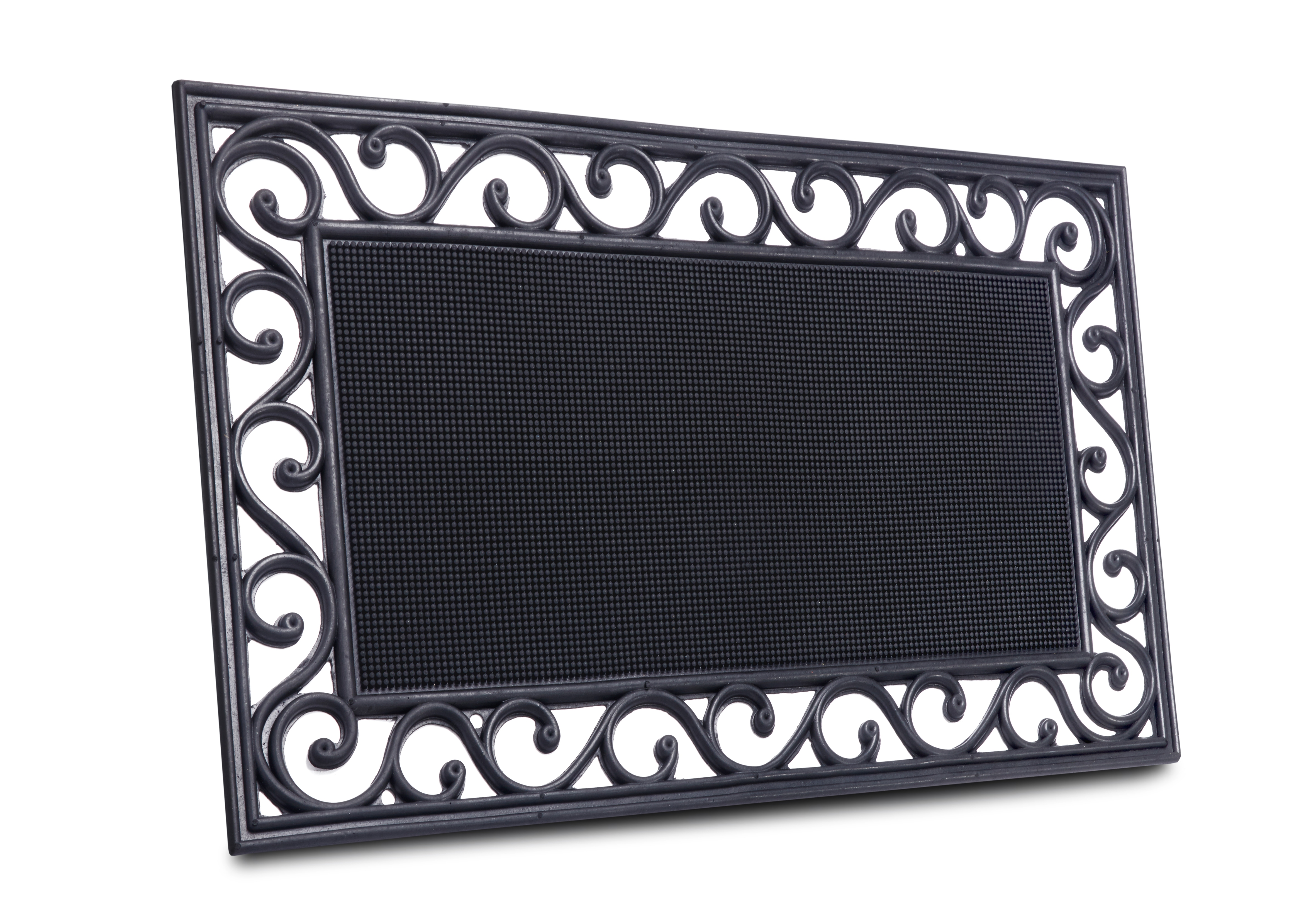 HANSE Home 1100000002199 "Mix Mats Gusseisen-Optik Gummi Center, Türmatte" rechteckig 8 mm Höhe Strapazierfähig, pflegeleicht, robust, wetterfest, UV-beständig