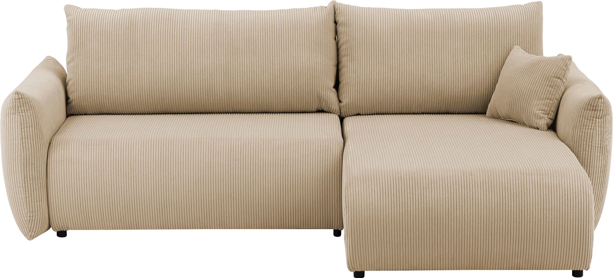 INOSIGN Ecksofa »MAVAS Schlafsofa mit Bettkasten, L-Form,«, ca.257/127cm (Liegefläche 212/145 cm), Cord, Chenille, Struktur