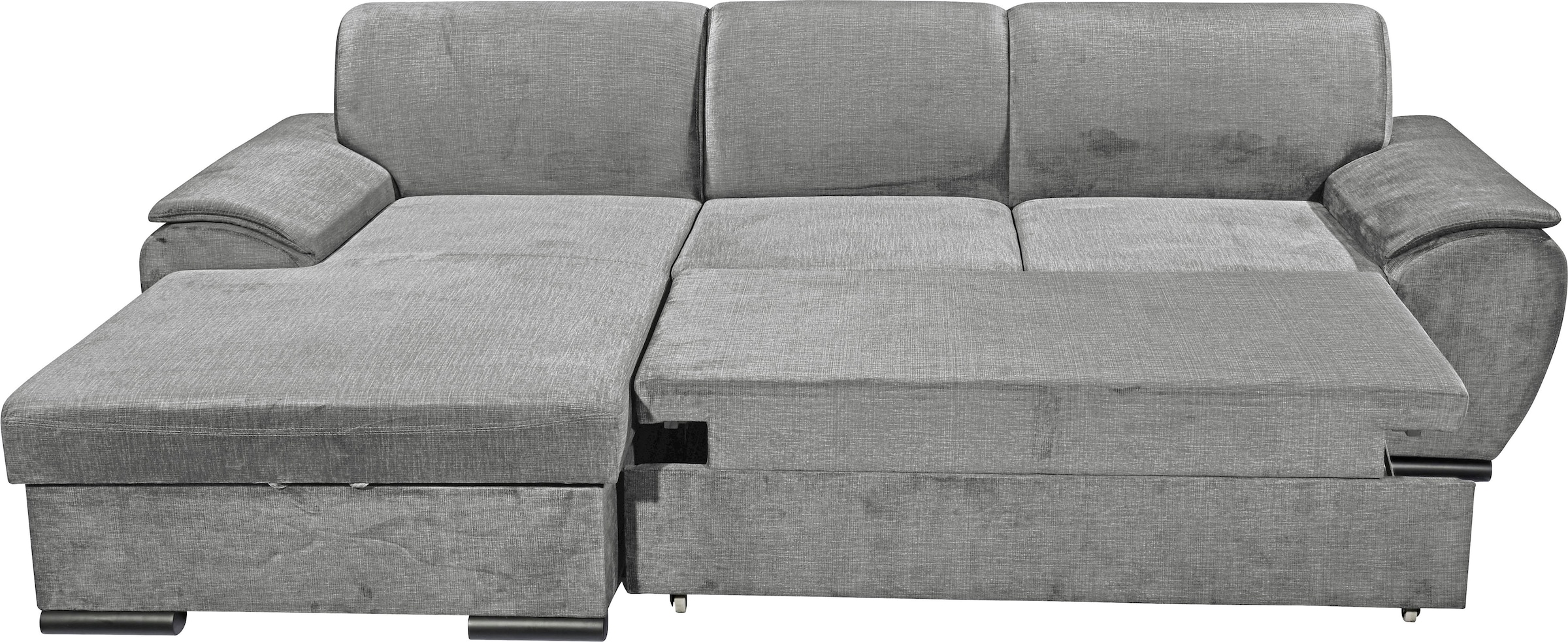 ED EXCITING DESIGN Ecksofa »Tampa L-Form«, frei im Raum stellbar, mit Bettkasten, Schlaffunktion, 3 Nierenkissen