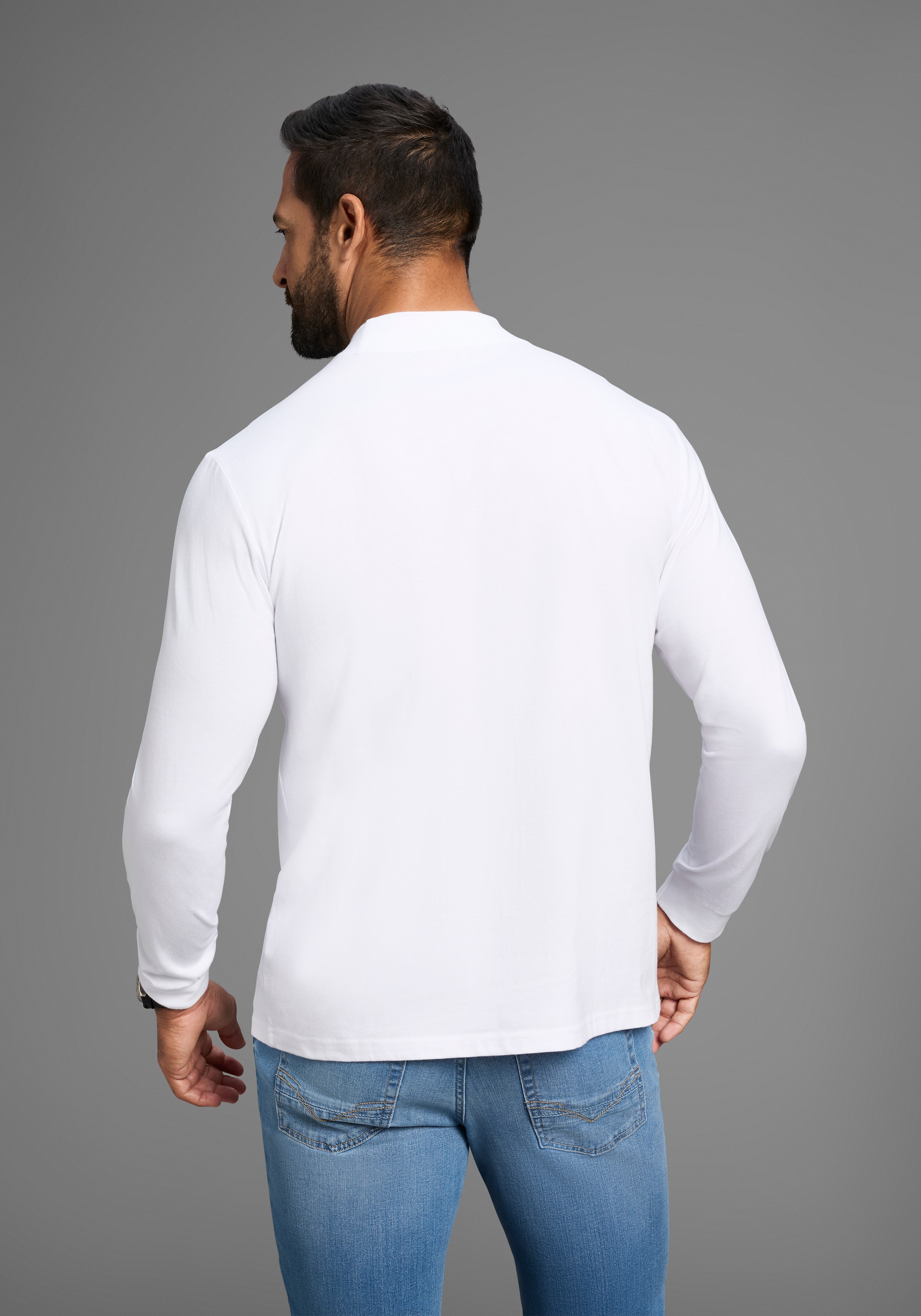 Mans World Stehkragenshirt "Neue Kollektion", mit Bündchen günstig online kaufen