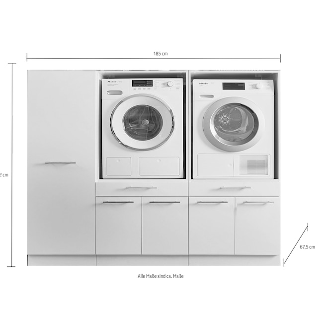 Laundreezy Mehrzweckschrank-Set »LAUNDREEZY LDSK12«, Breite 185 cm | BAUR