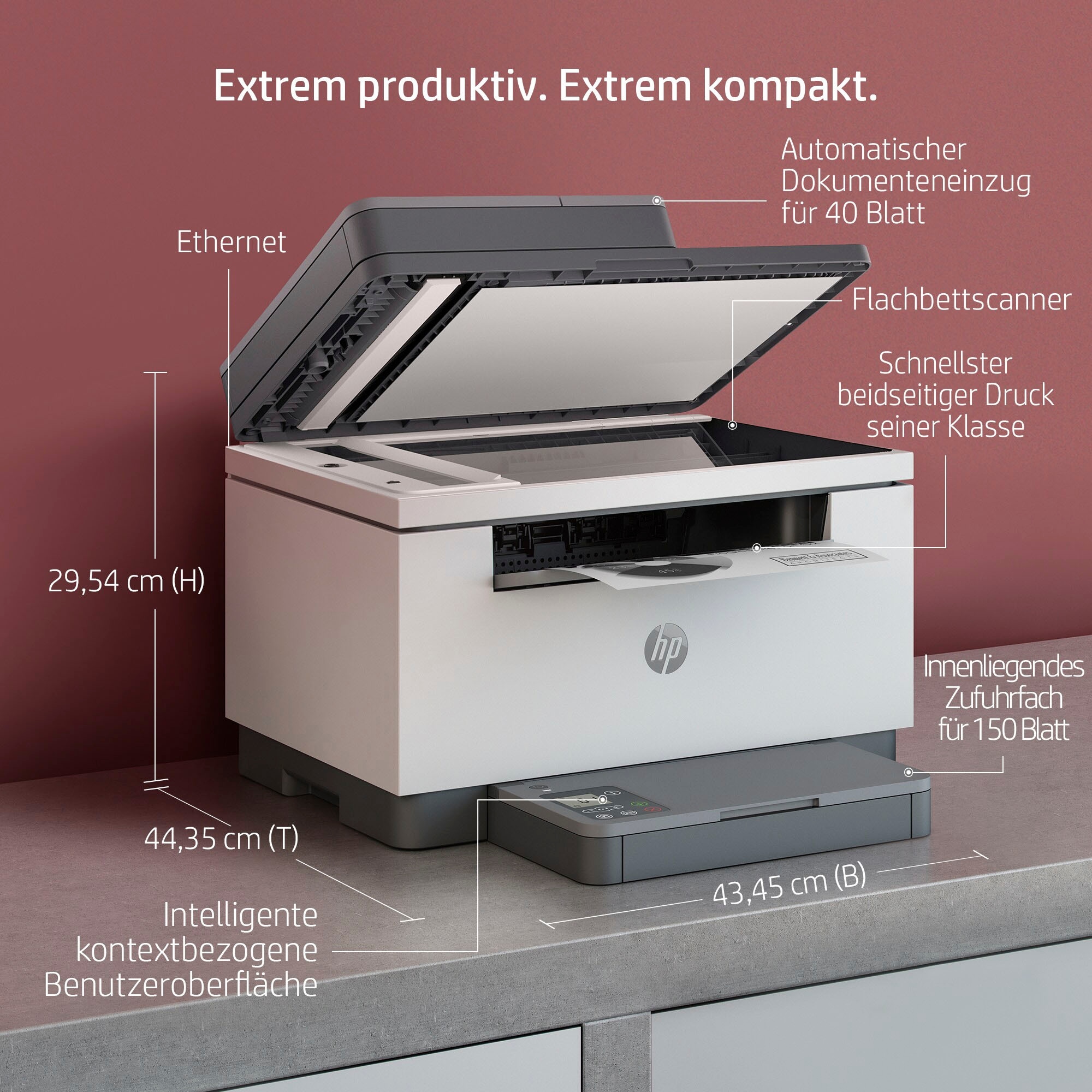 HP Multifunktionsdrucker »LaserJet MFP M234sdn«, 2 Monate gratis Drucken mit HP Instant Ink inklusive